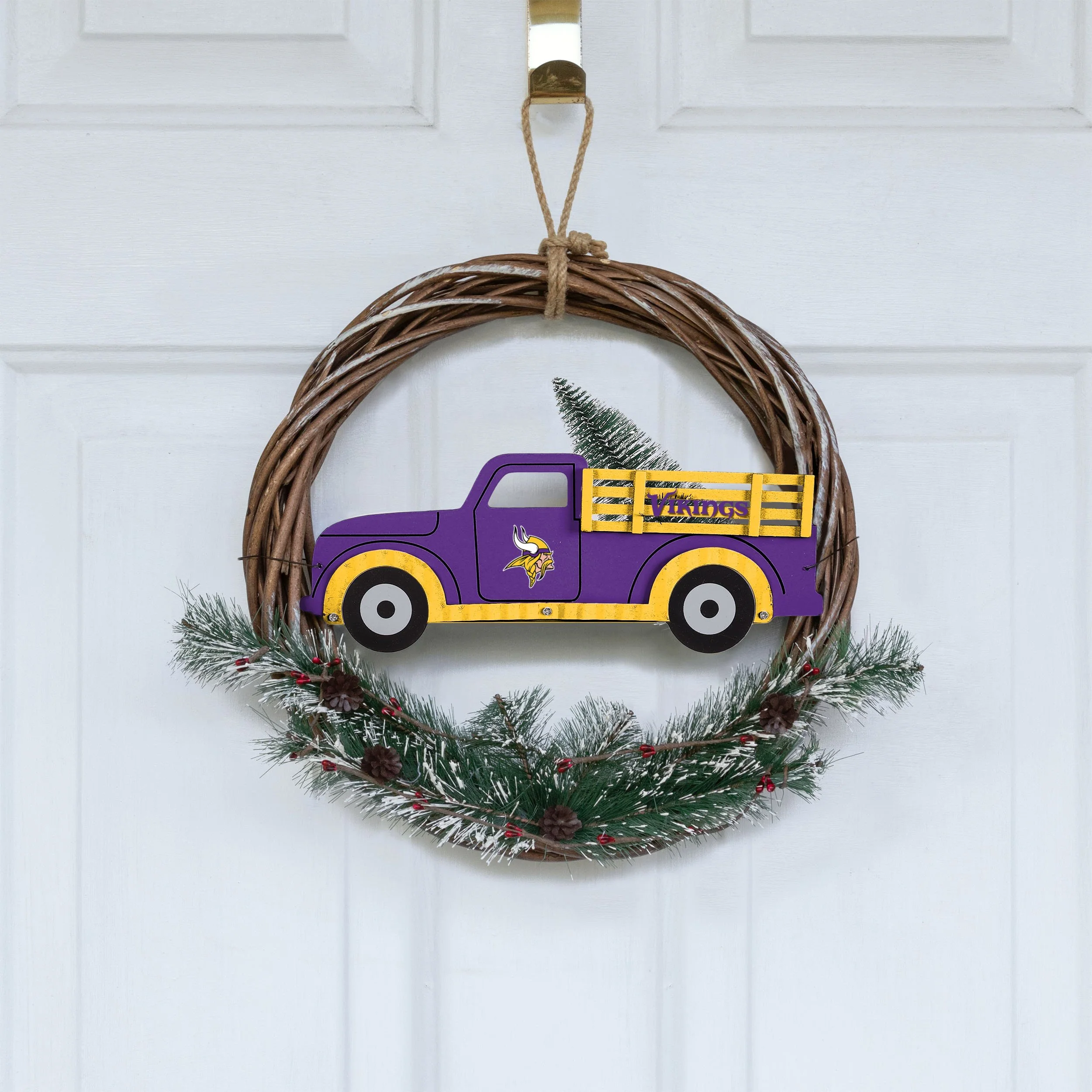 Minnesota Vikings NFL Wreath With Truck - Image 2