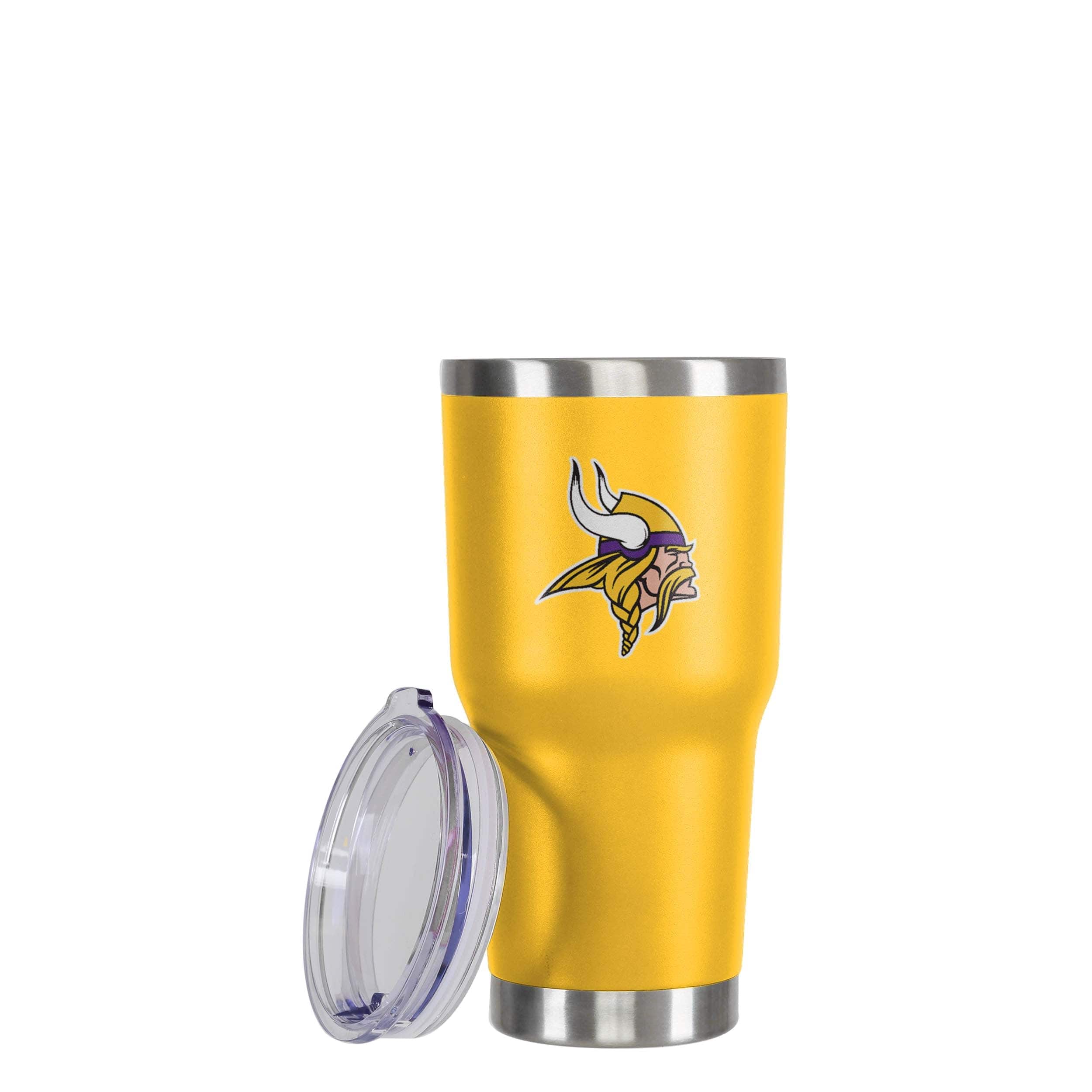 Minnesota Vikings NFL Yellow Team Logo 30 oz Tumbler - Image 3