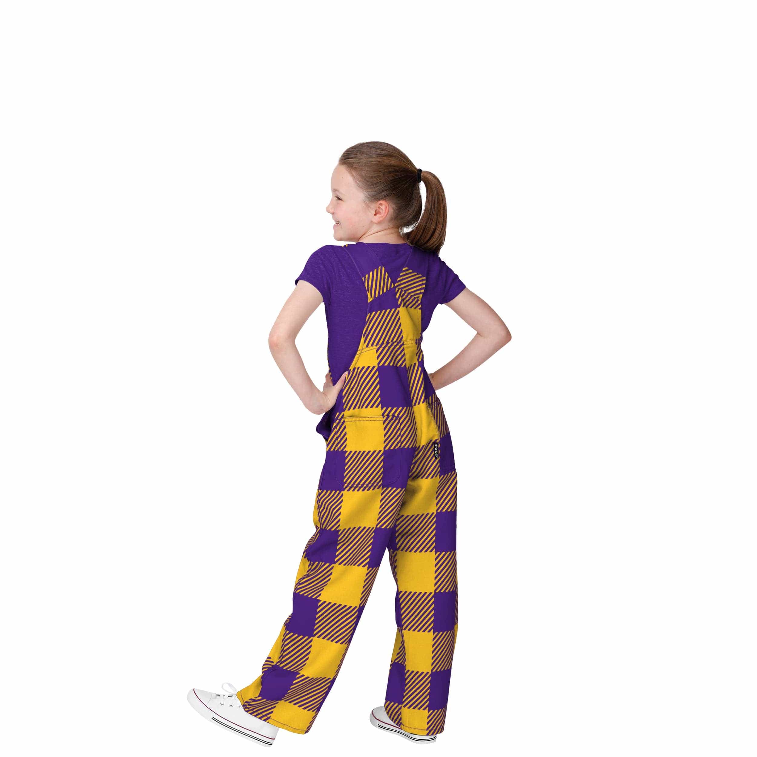 Minnesota Vikings NFL Youth Plaid Bib Overalls - Image 2
