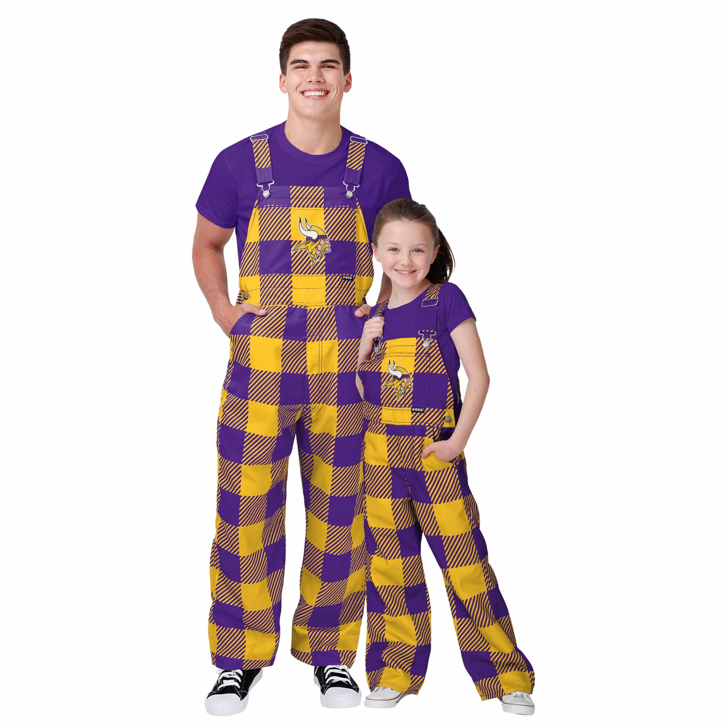 Minnesota Vikings NFL Youth Plaid Bib Overalls - Image 3
