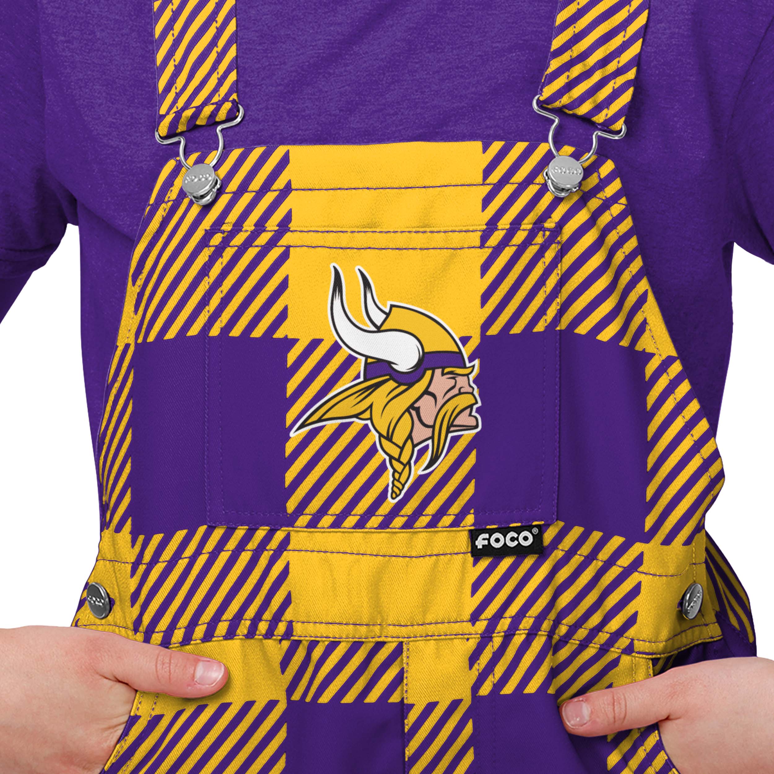 Minnesota Vikings NFL Youth Plaid Bib Overalls - Image 4