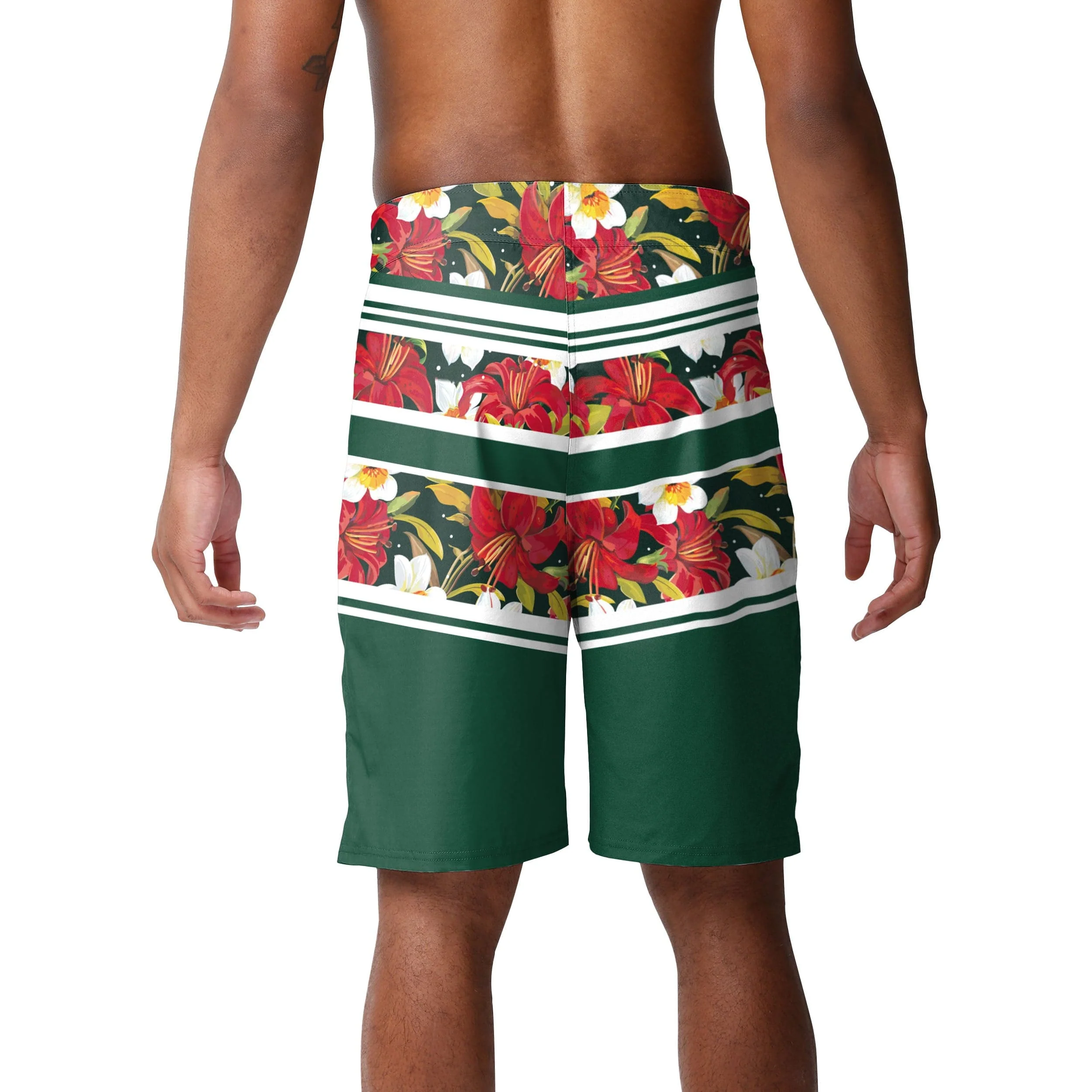 Minnesota Wild Mens NHL Floral Stripe Boardshorts - Image 3