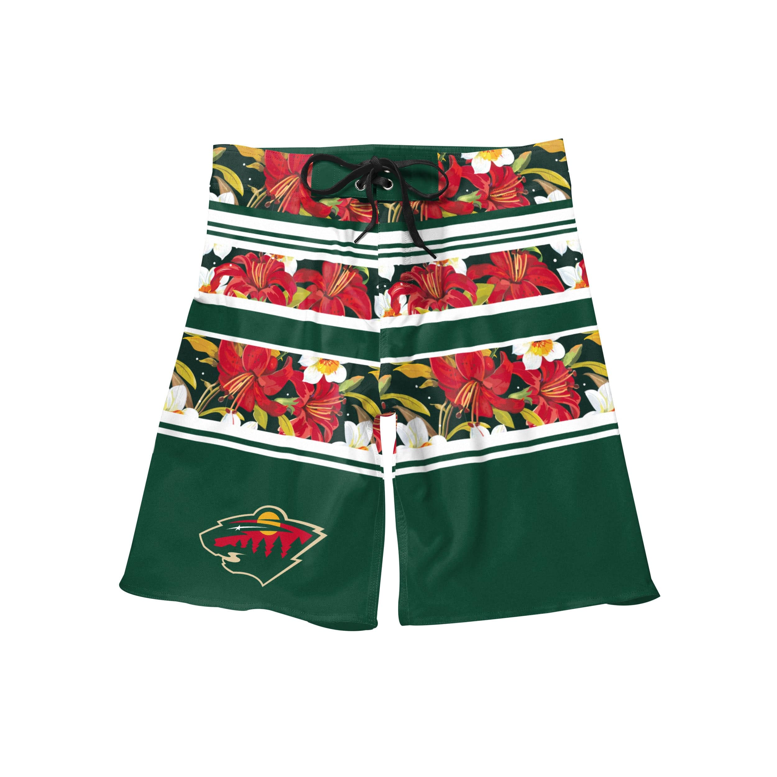 Minnesota Wild Mens NHL Floral Stripe Boardshorts - Image 4