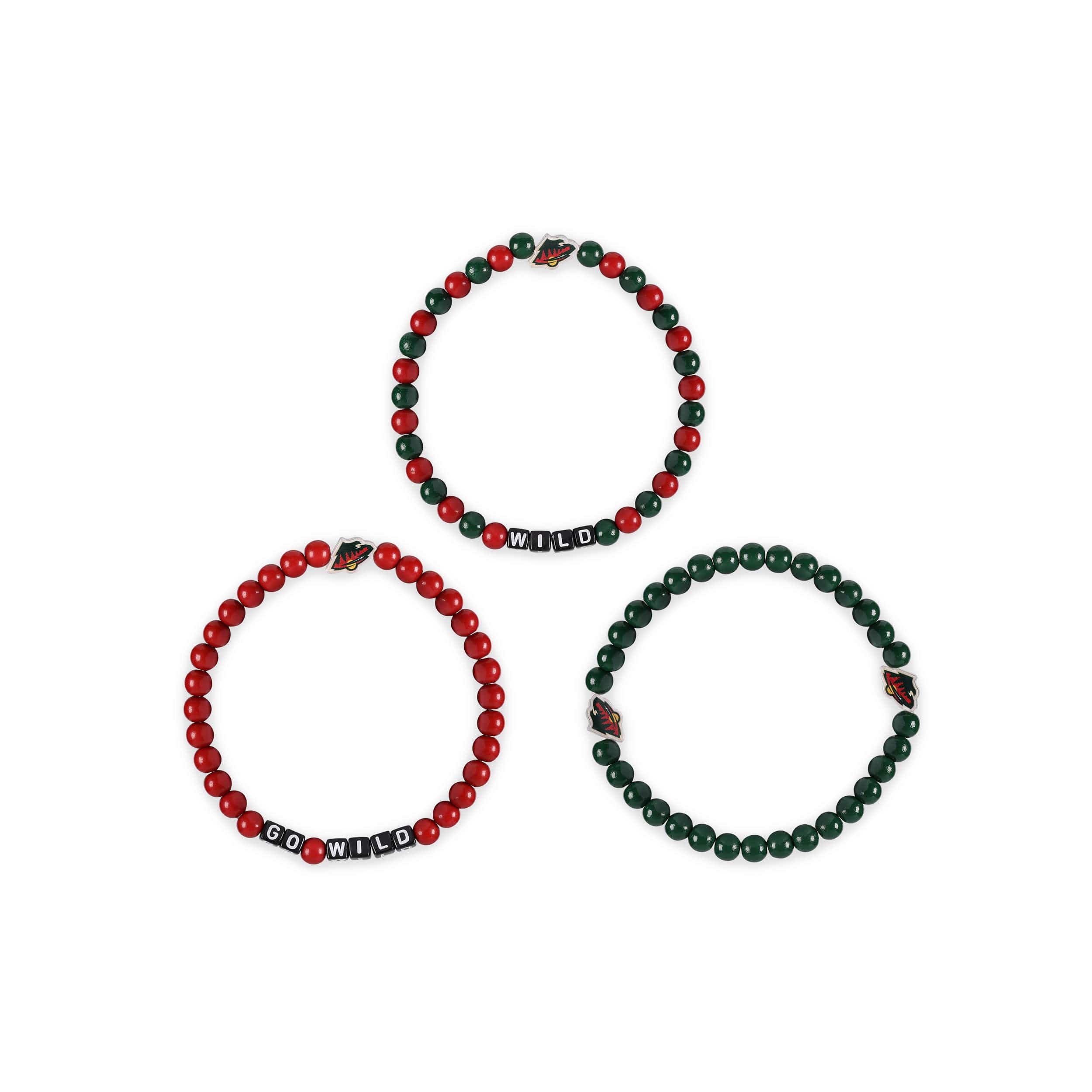 Minnesota Wild NHL 3 Pack Beaded Friendship Bracelet - Image 3