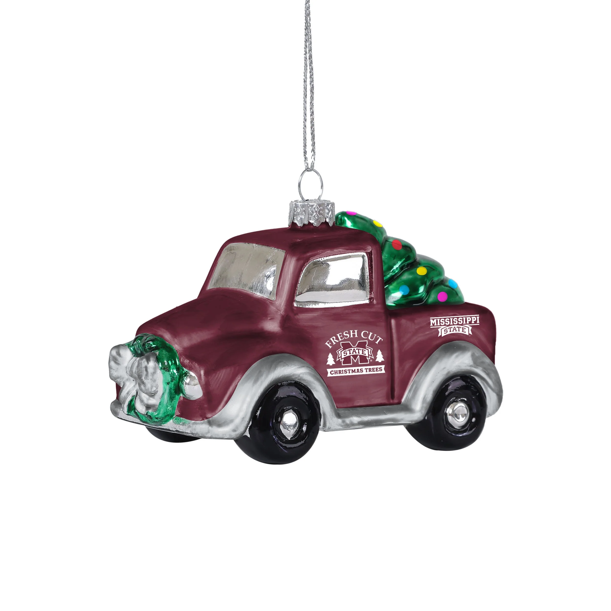Mississippi State Bulldogs NCAA Blown Glass Truck Ornament - Image 2