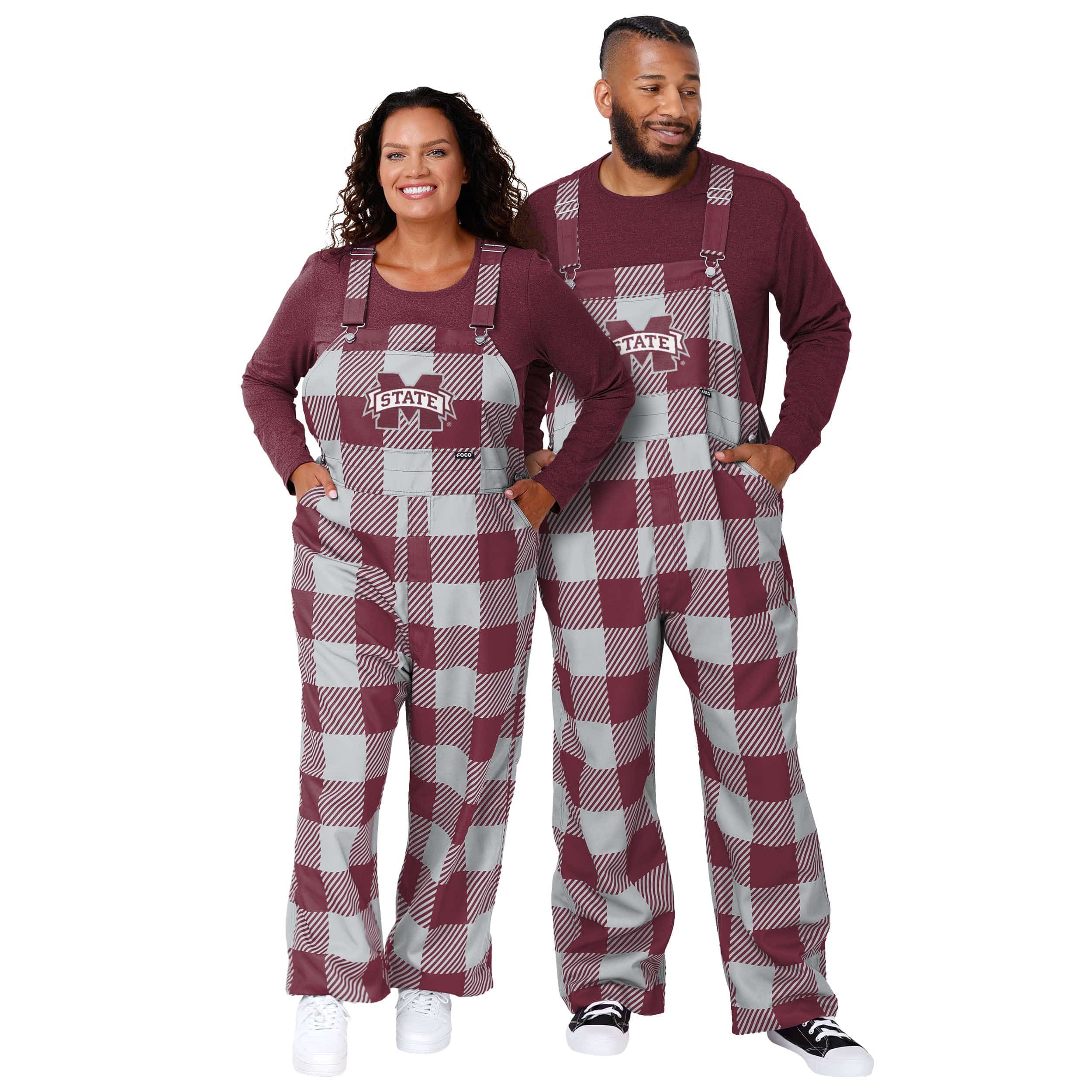 Mississippi State Bulldogs NCAA Mens Plaid Bib Overalls - Image 3