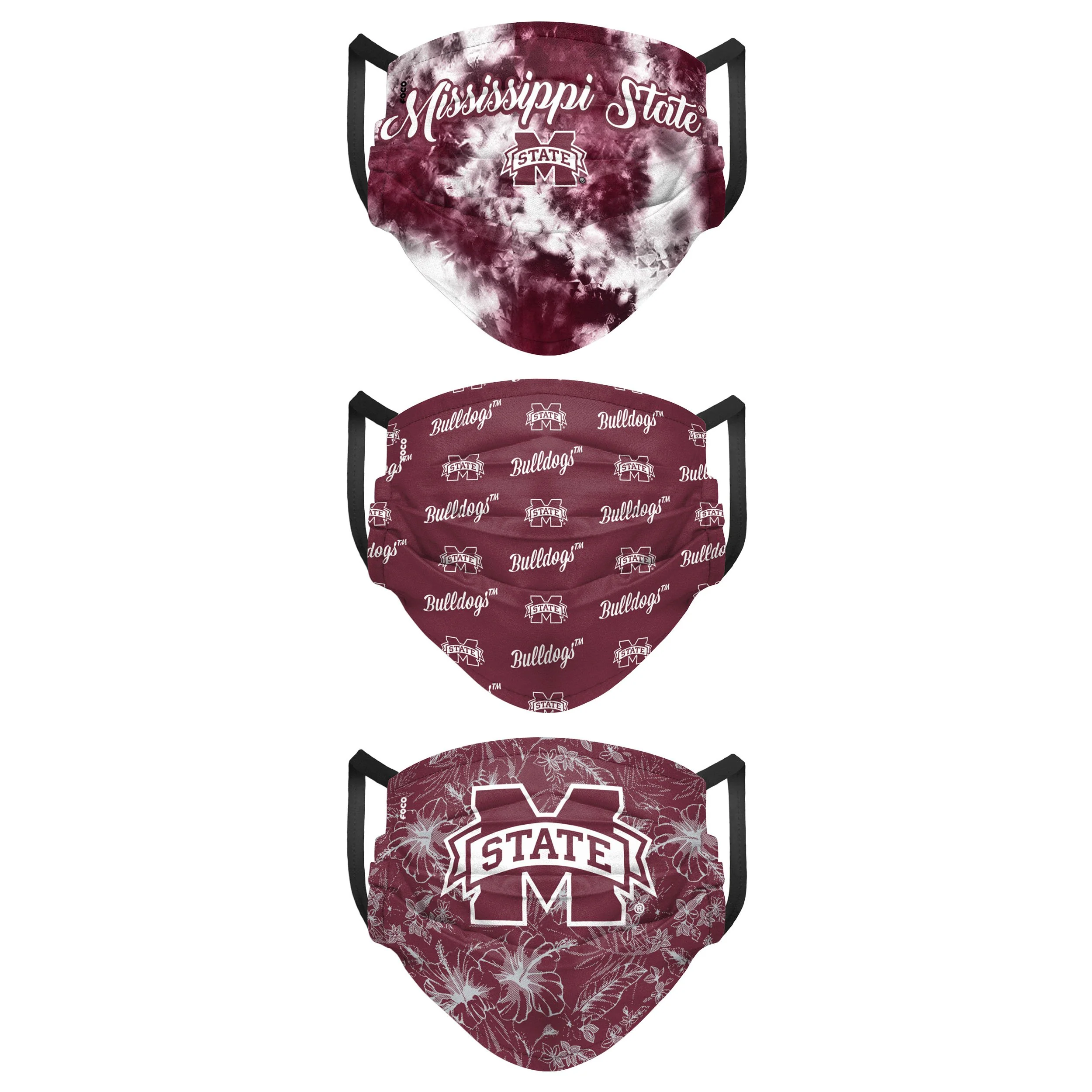 Mississippi State Bulldogs NCAA Womens Matchday 3 Pack Face Cover - Image 2