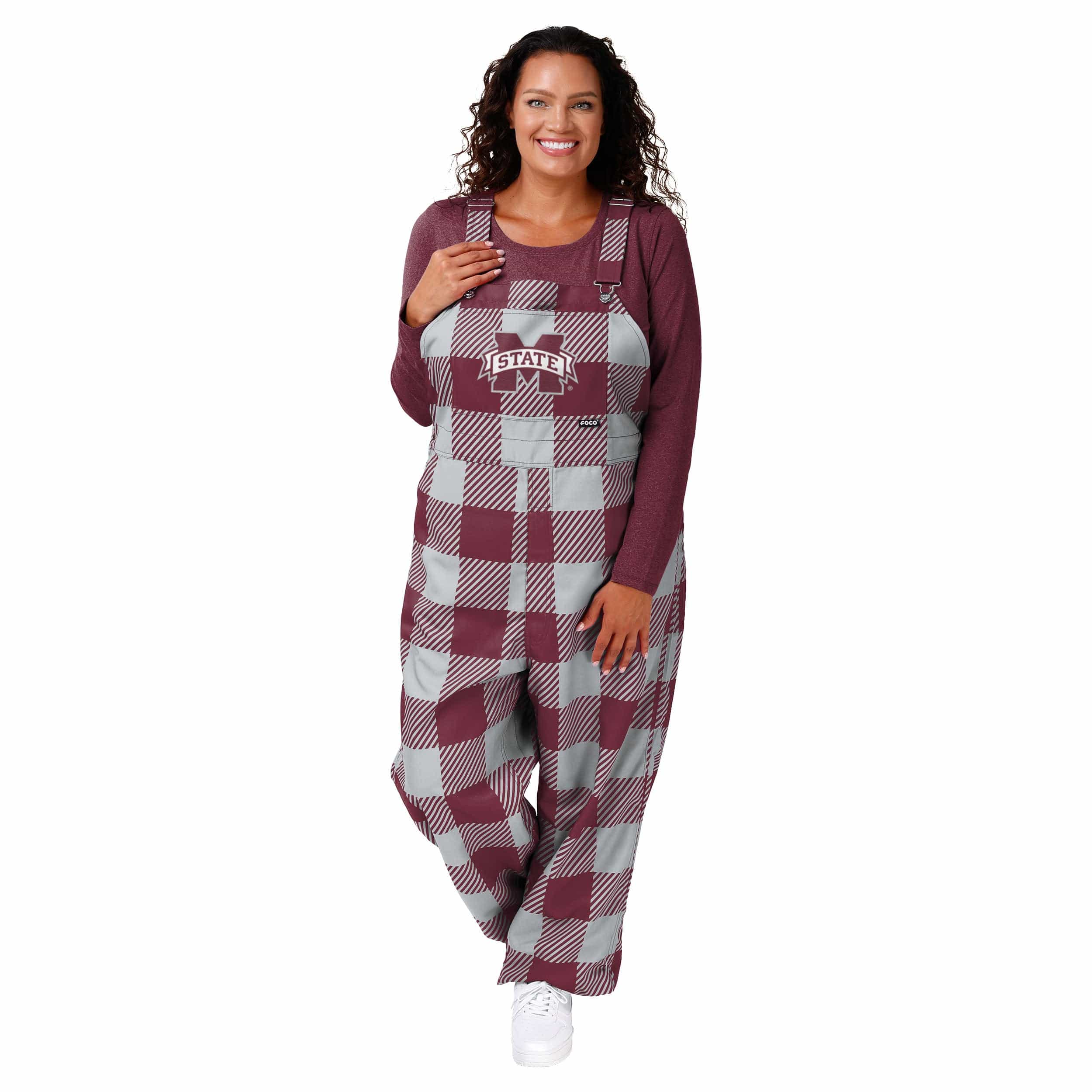 Mississippi State Bulldogs NCAA Womens Plaid Bib Overalls