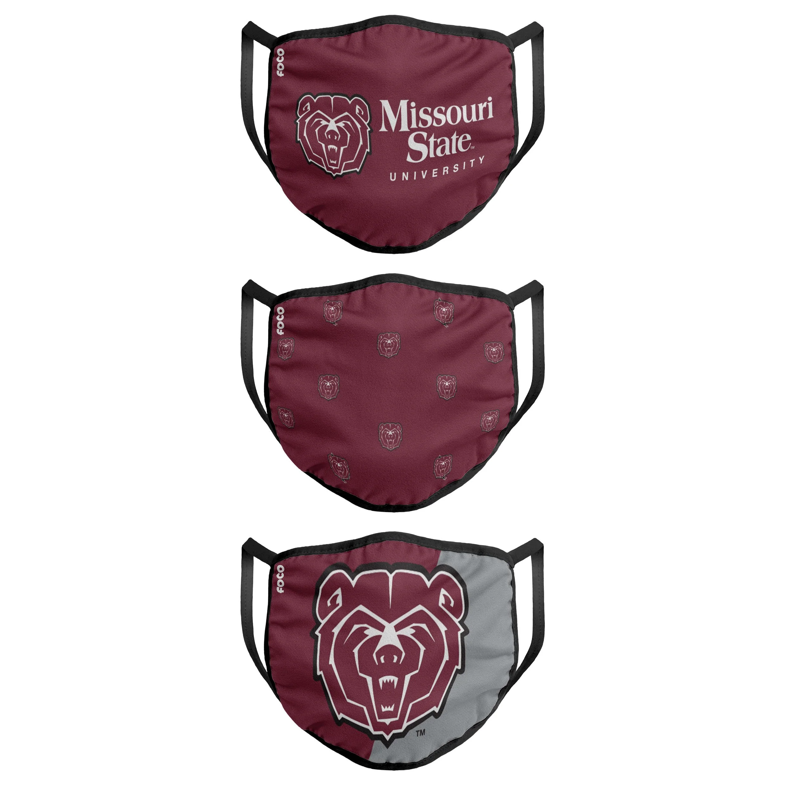 Missouri State Bears NCAA 3 Pack Face Cover - Image 2