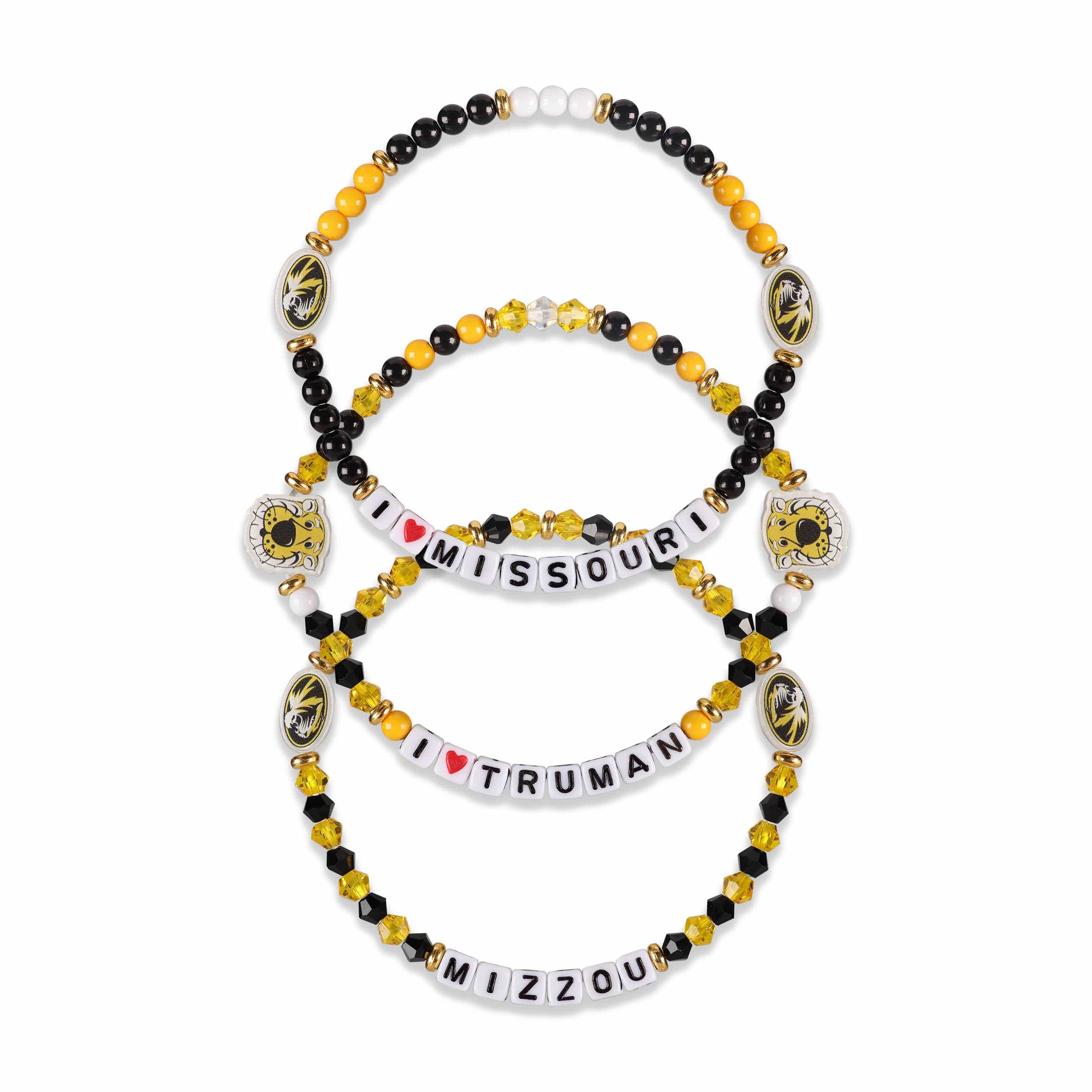 Missouri Tigers NCAA 3 Pack Friendship Bracelet