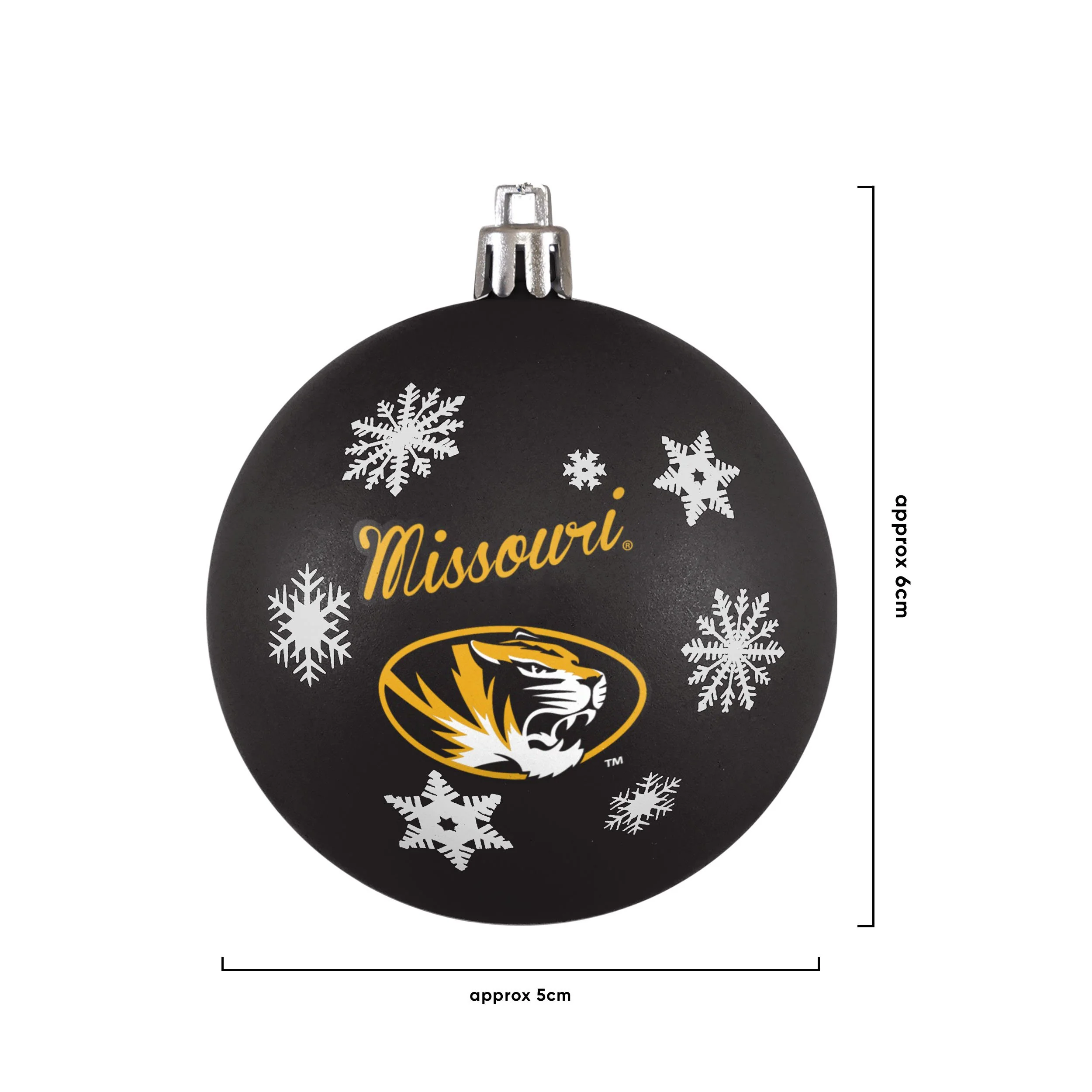 Missouri Tigers NCAA 5 Pack Shatterproof Ball Ornament Set - Image 3
