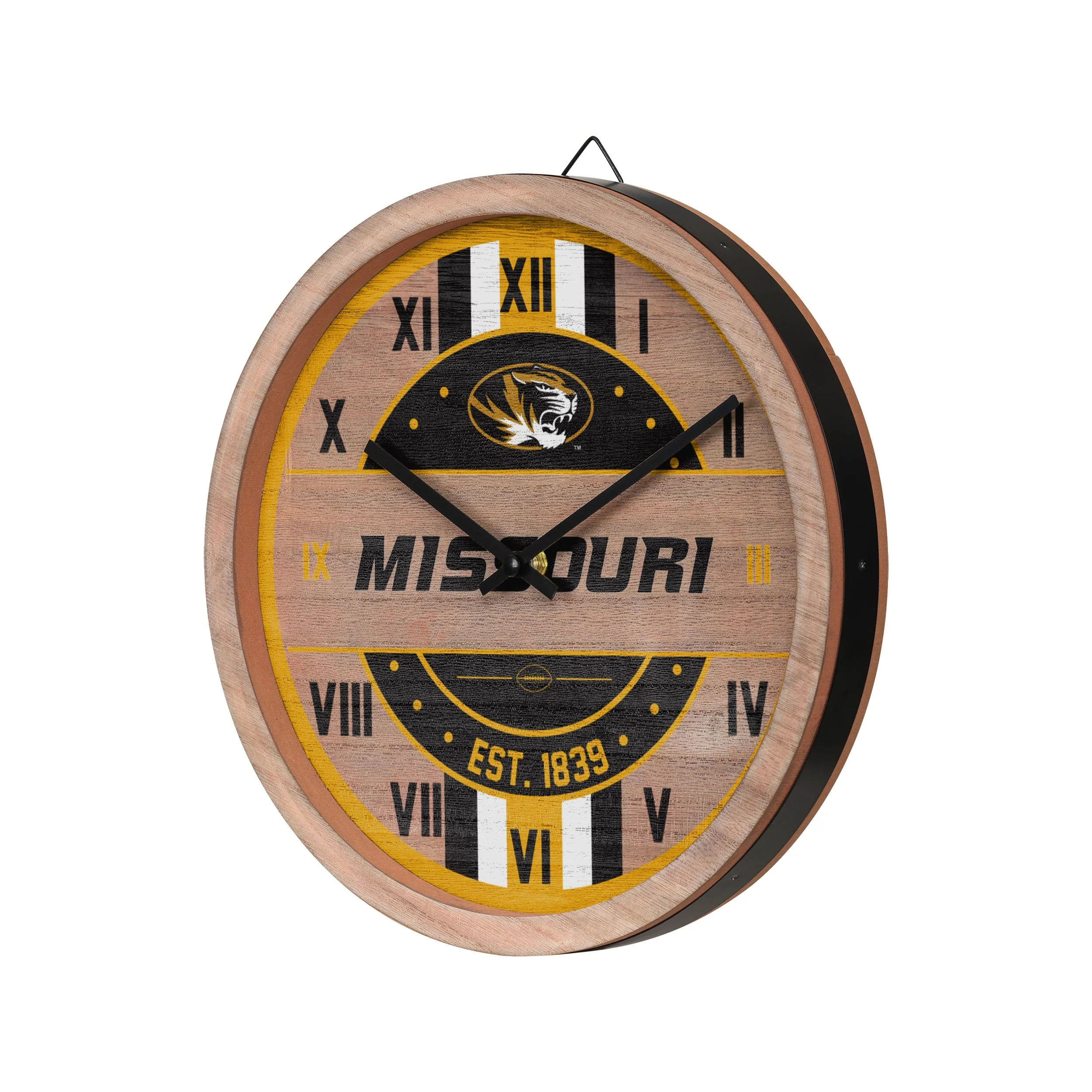 Missouri Tigers NCAA Barrel Wall Clock - Image 2