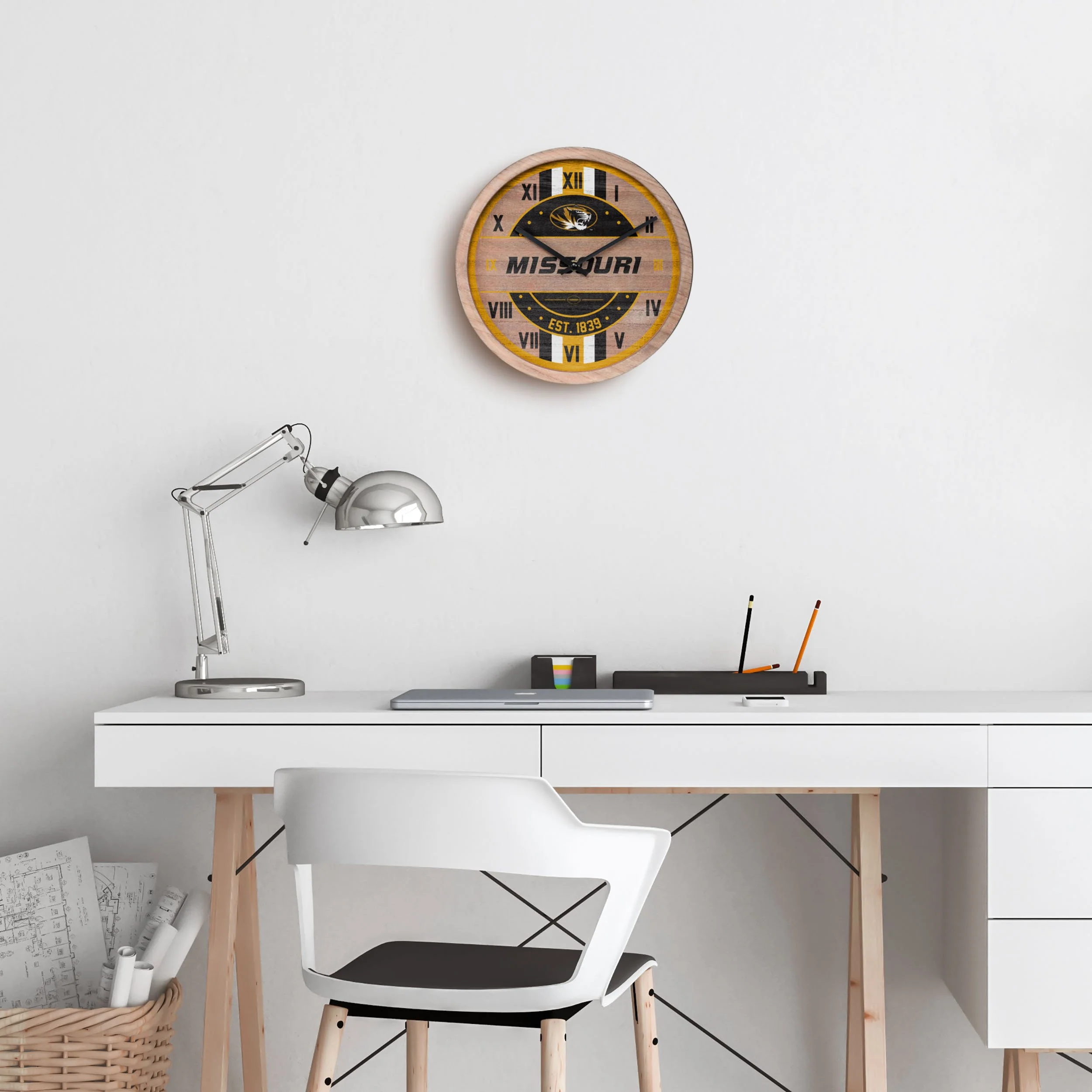 Missouri Tigers NCAA Barrel Wall Clock - Image 3