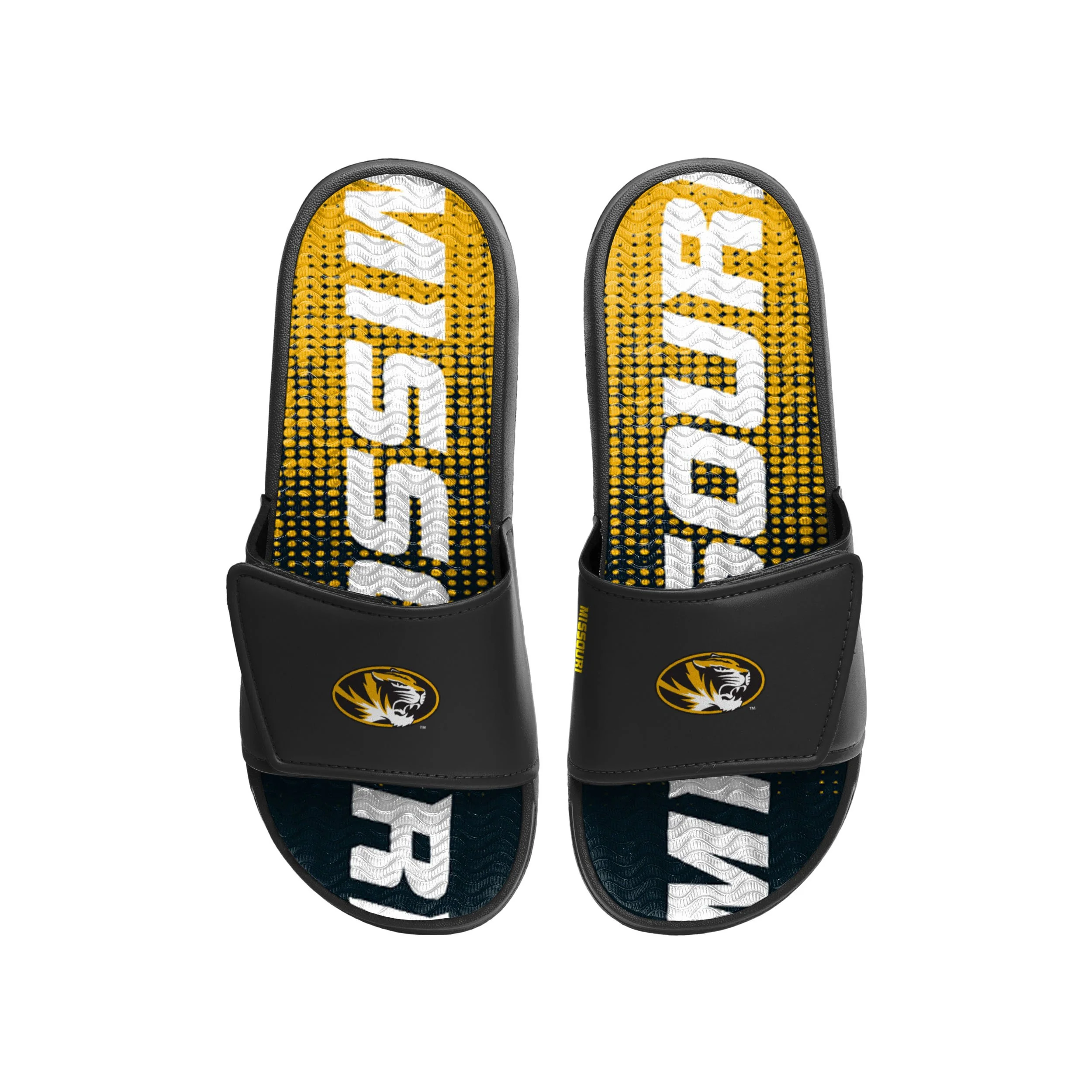 Missouri Tigers NCAA Mens Gradient Wordmark Gel Slide - Image 2