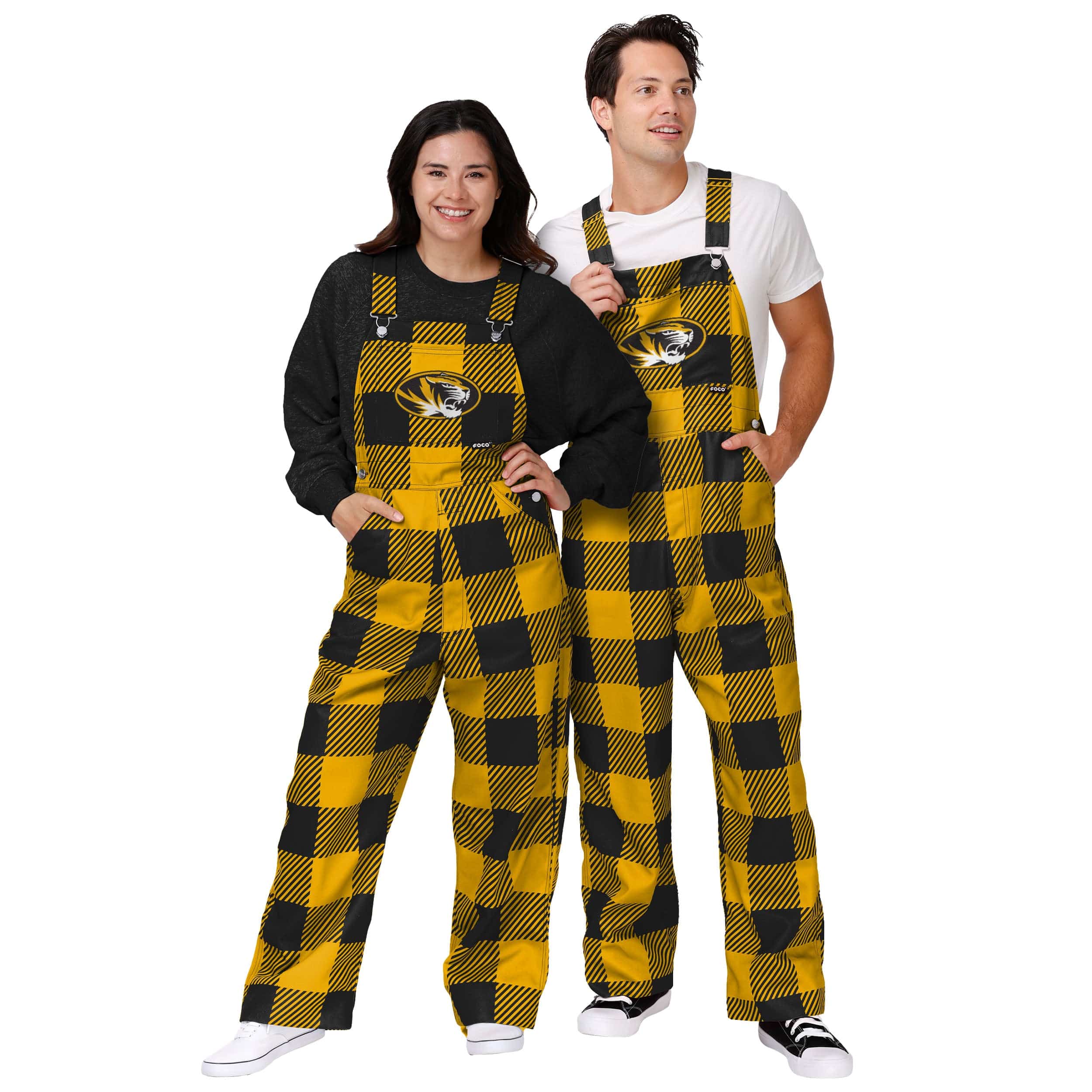 Missouri Tigers NCAA Mens Plaid Bib Overalls - Image 3