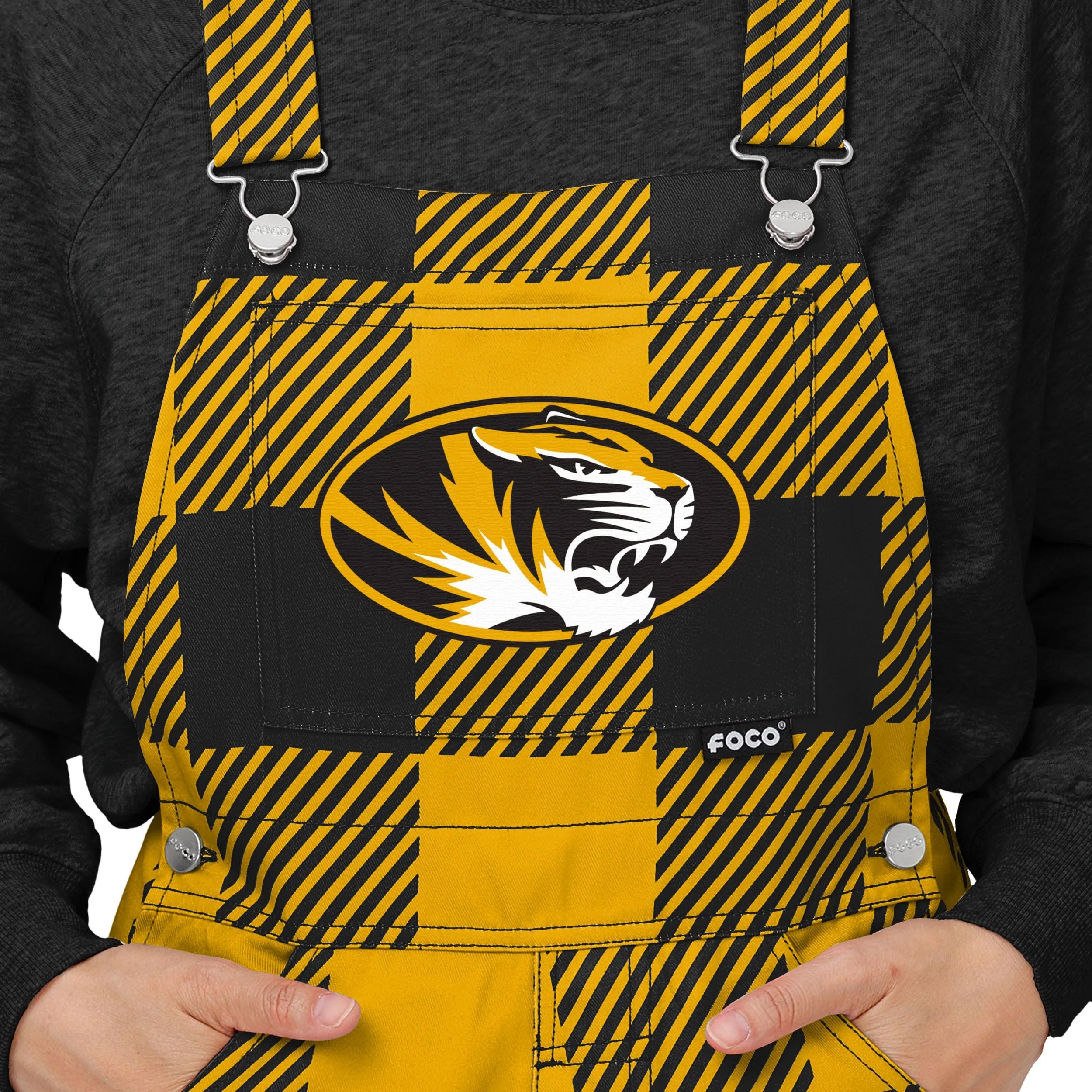 Missouri Tigers NCAA Womens Plaid Bib Overalls - Image 4
