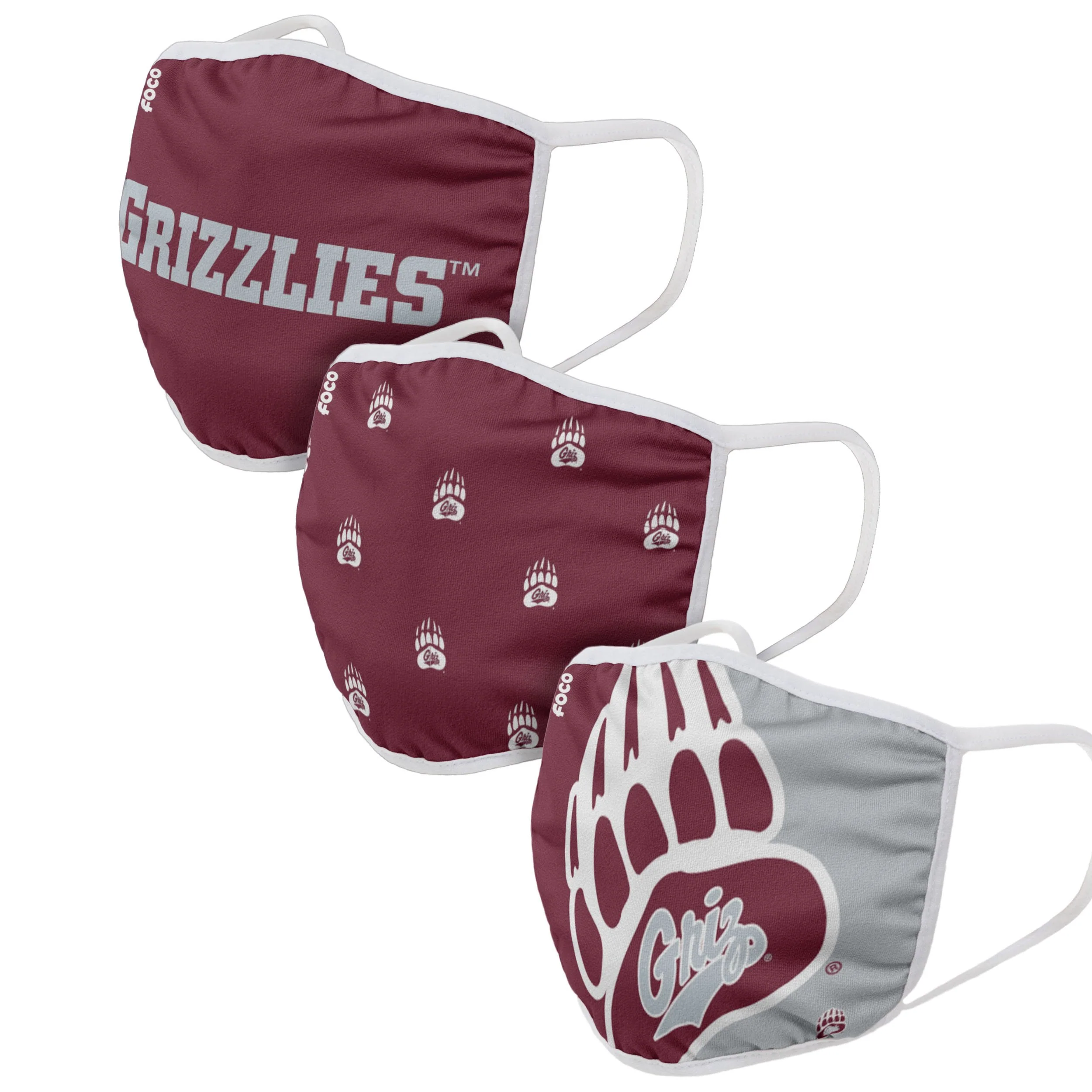 Montana Grizzlies NCAA 3 Pack Face Cover