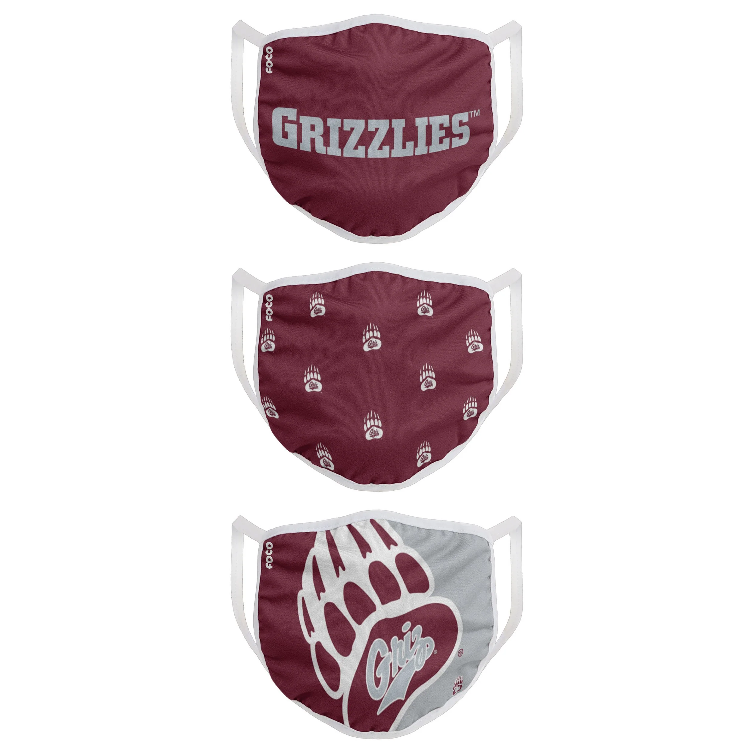 Montana Grizzlies NCAA 3 Pack Face Cover - Image 2