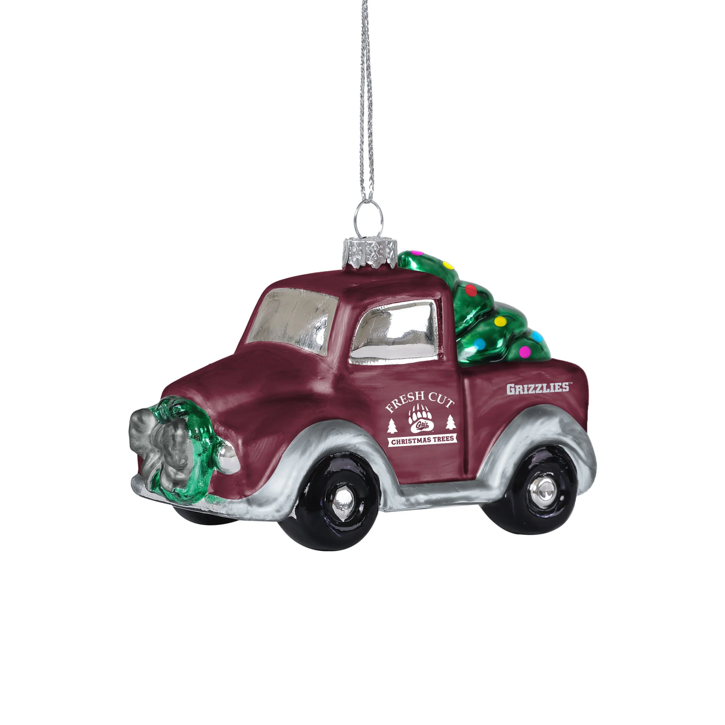 Montana Grizzlies NCAA Blown Glass Truck Ornament - Image 2