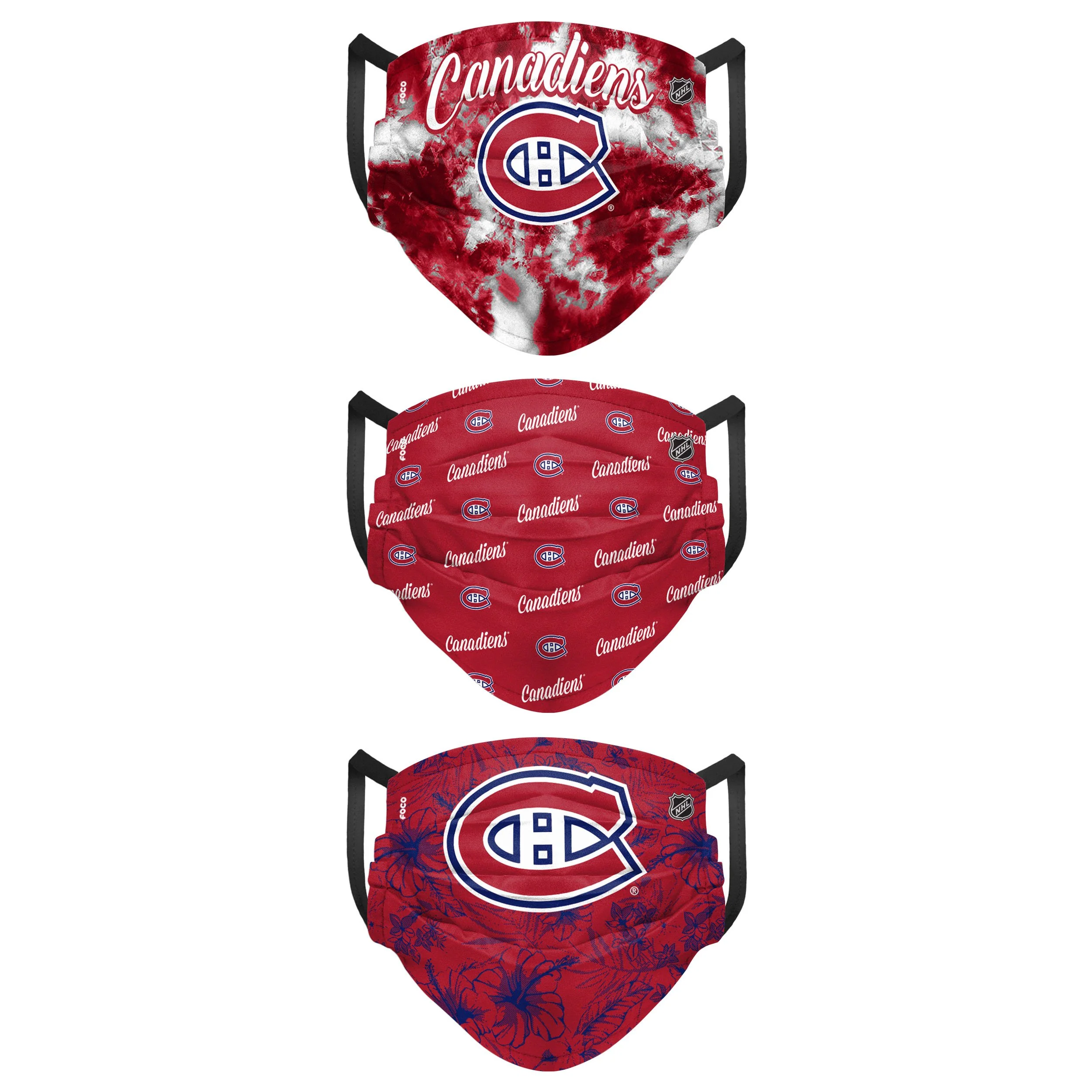 Montreal Canadiens NHL Womens Matchday 3 Pack Face Cover - Image 2