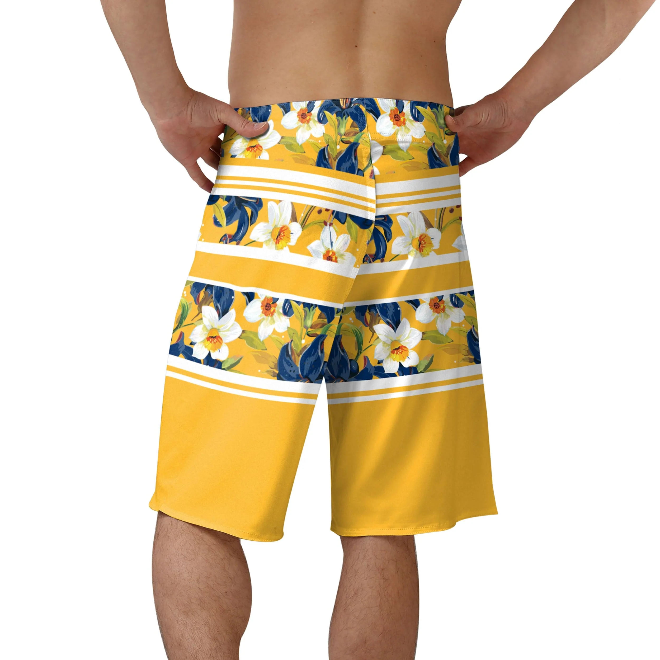 Nashville Predators Mens NHL Floral Stripe Boardshorts - Image 3