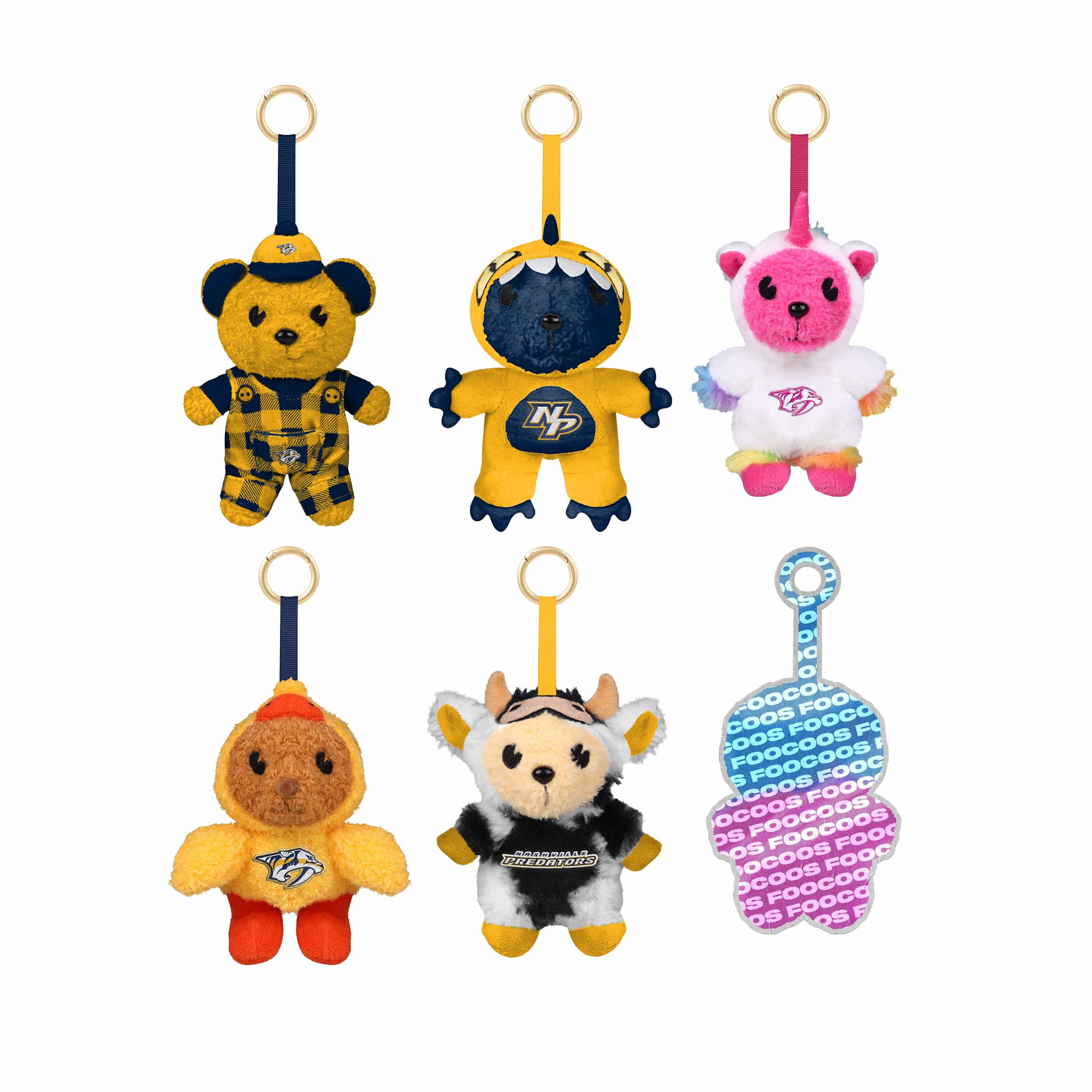Nashville Predators NHL FOOCOOS Plush Bag Charm Keychain Blind Box Series 1 (PREORDER - SHIPS MID JULY)