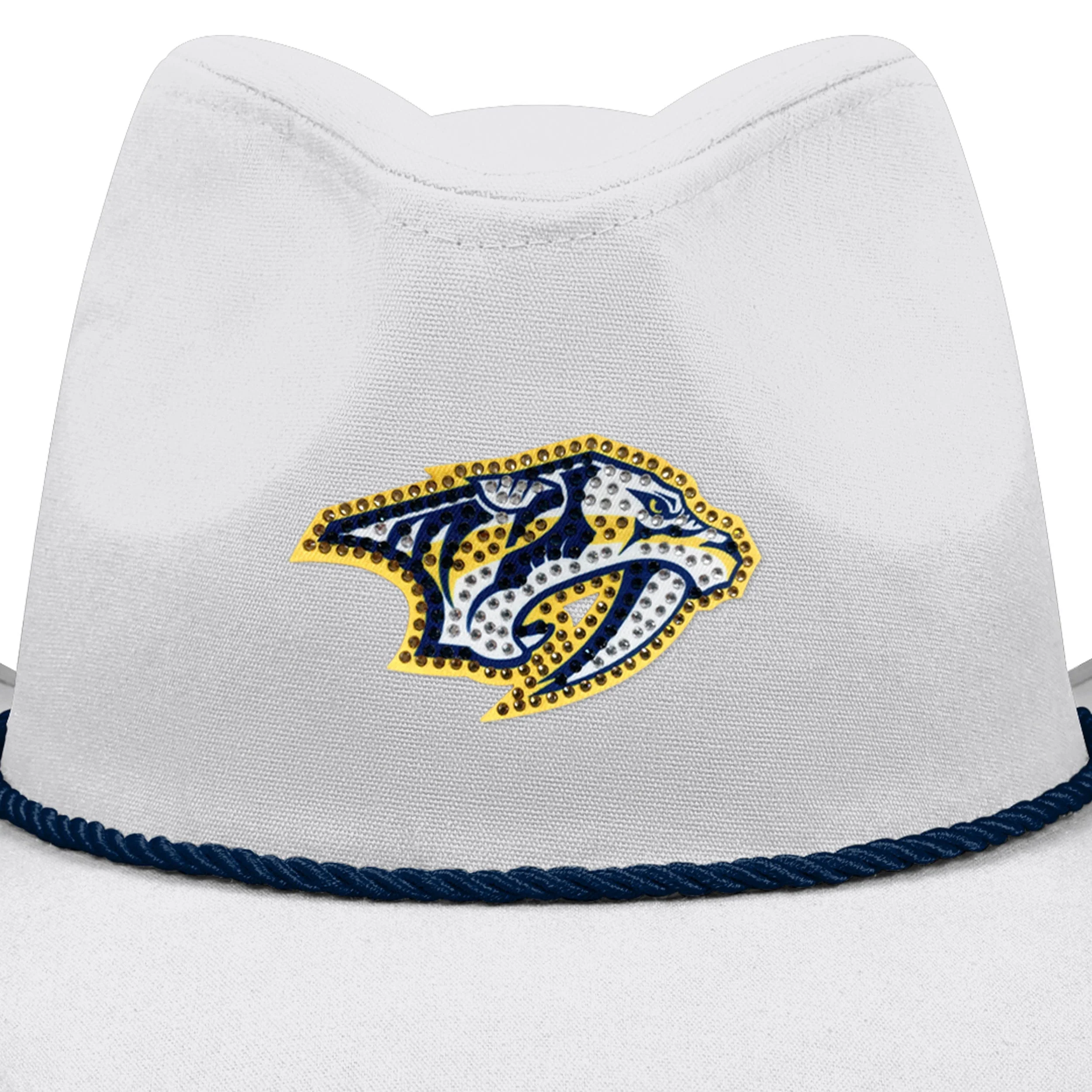 Nashville Predators White Rhinestone Logo Cowboy Hat - Image 2