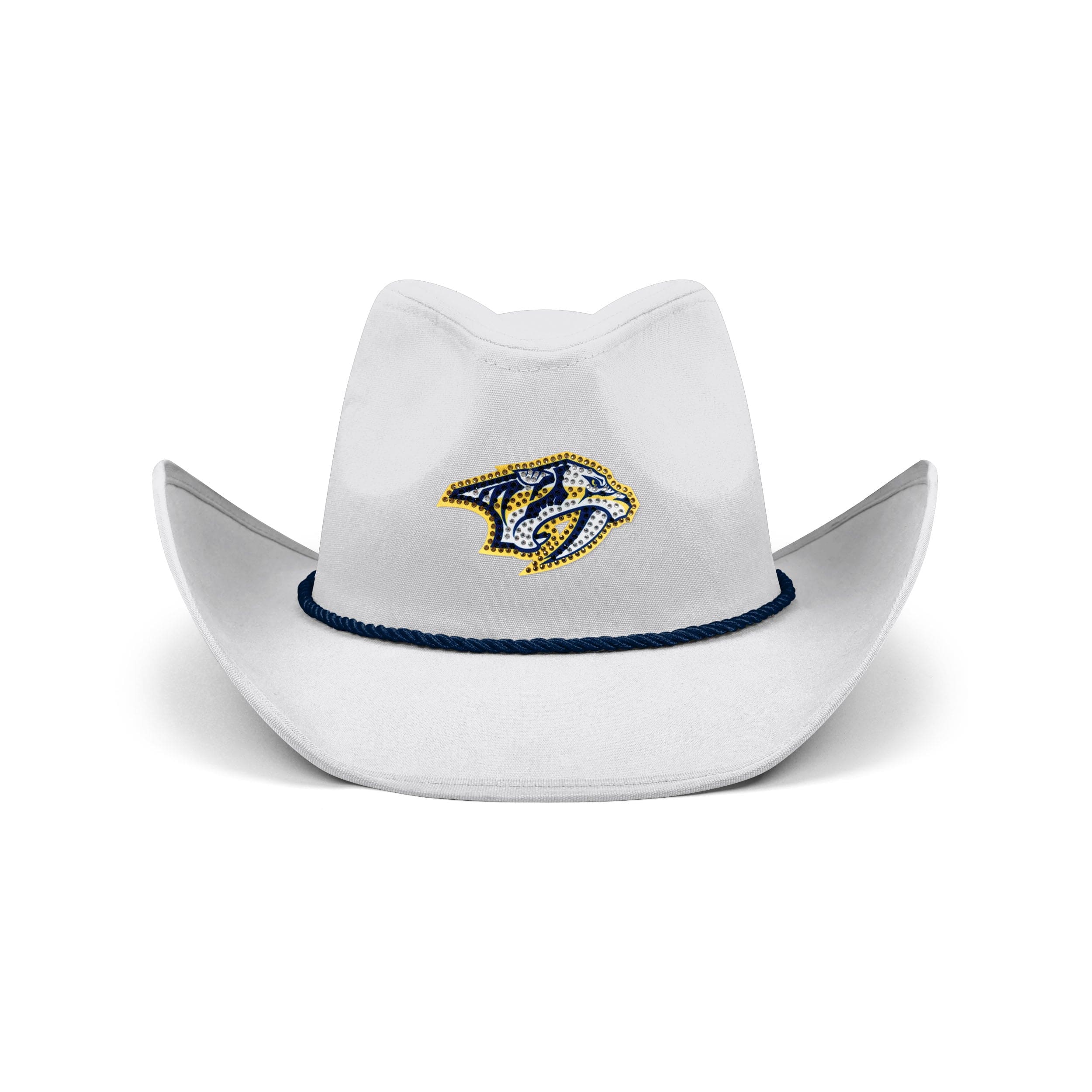 Nashville Predators White Rhinestone Logo Cowboy Hat - Image 3