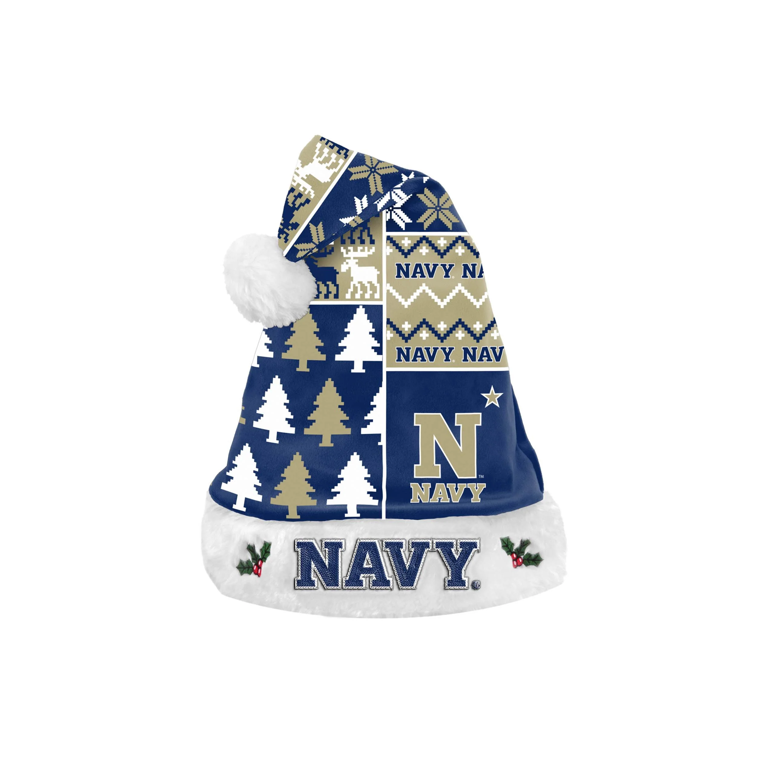 Navy Midshipmen NCAA Busy Block Family Holiday Pajamas - Image 7