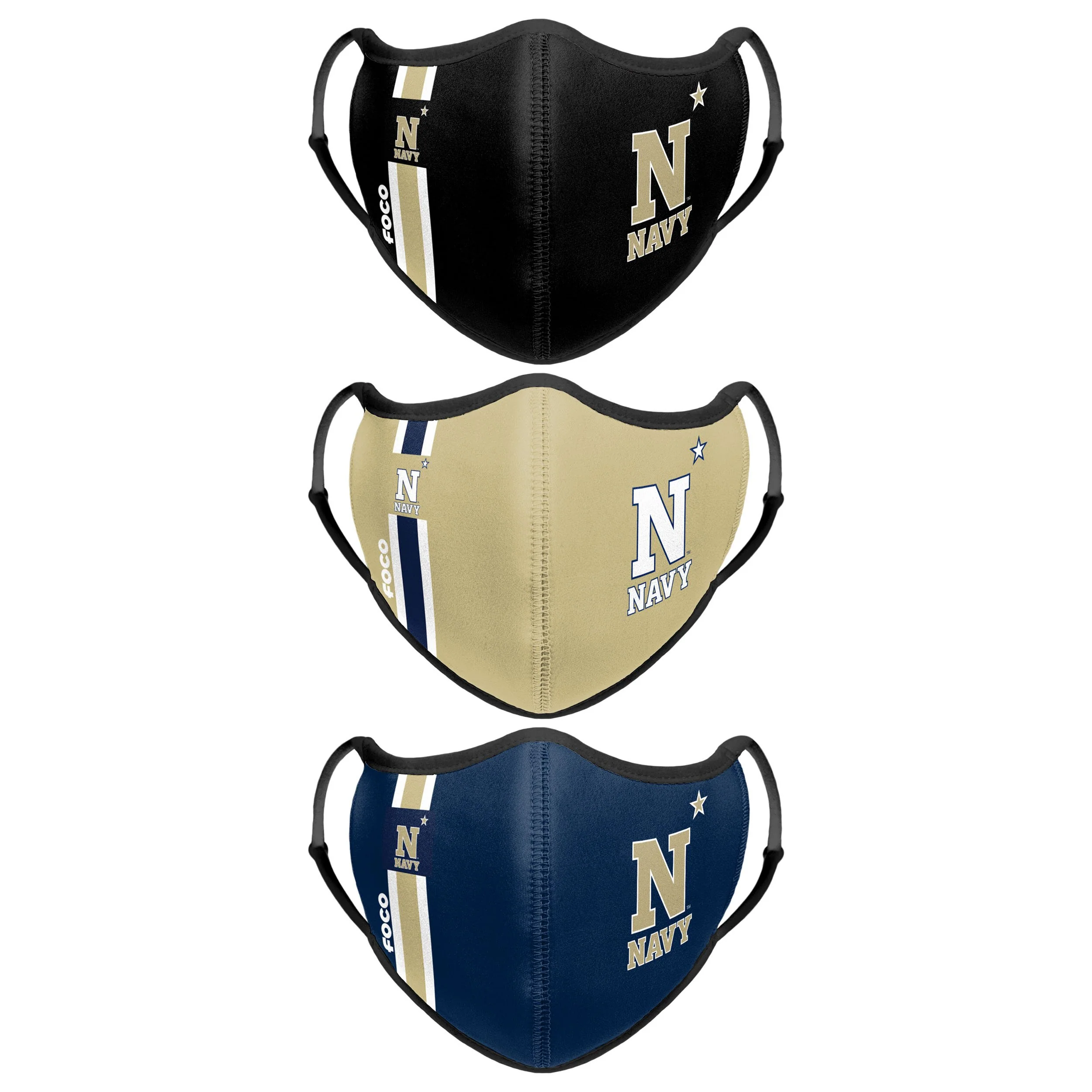 Navy Midshipmen NCAA Sport 3 Pack Face Cover