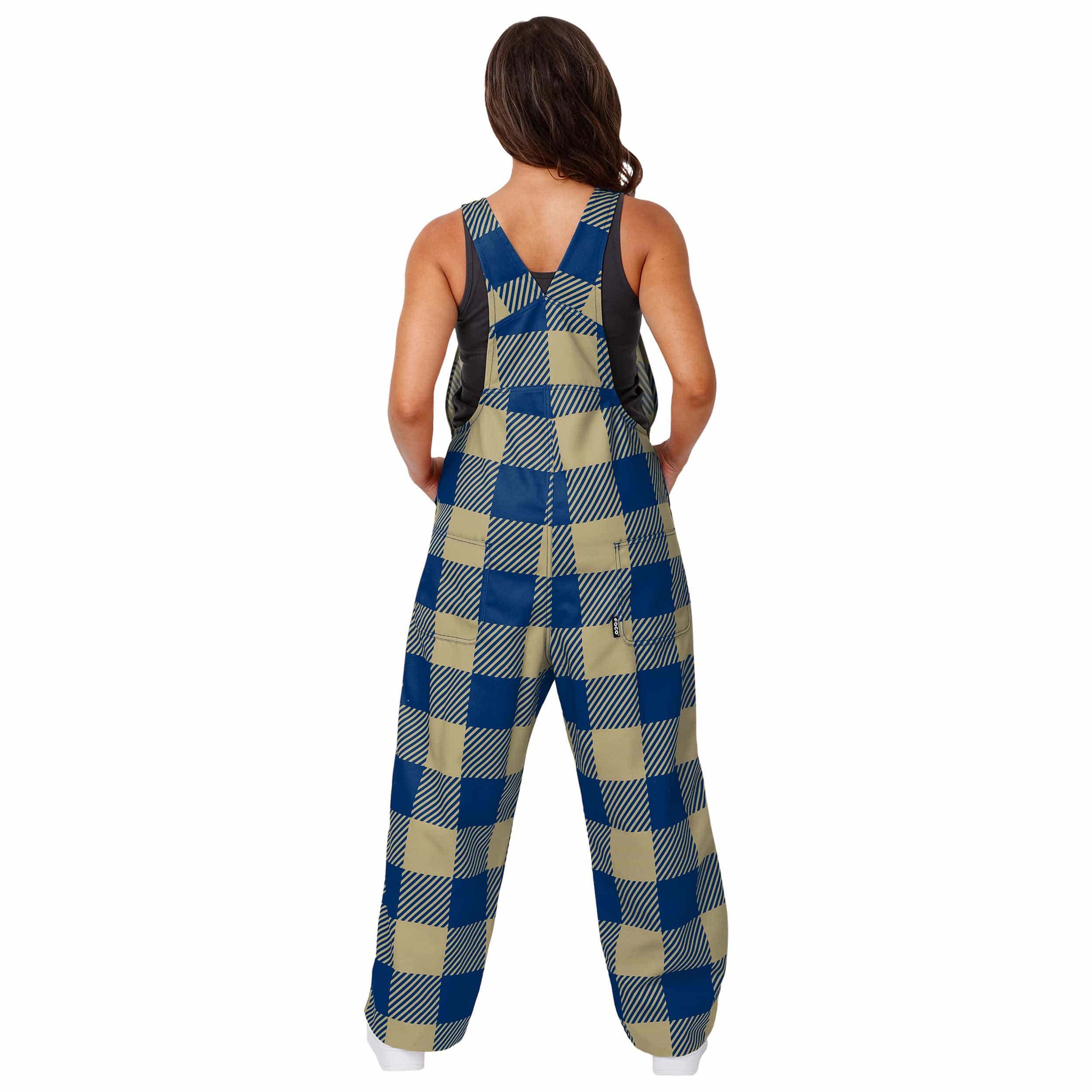Navy Midshipmen NCAA Womens Plaid Bib Overalls - Image 2