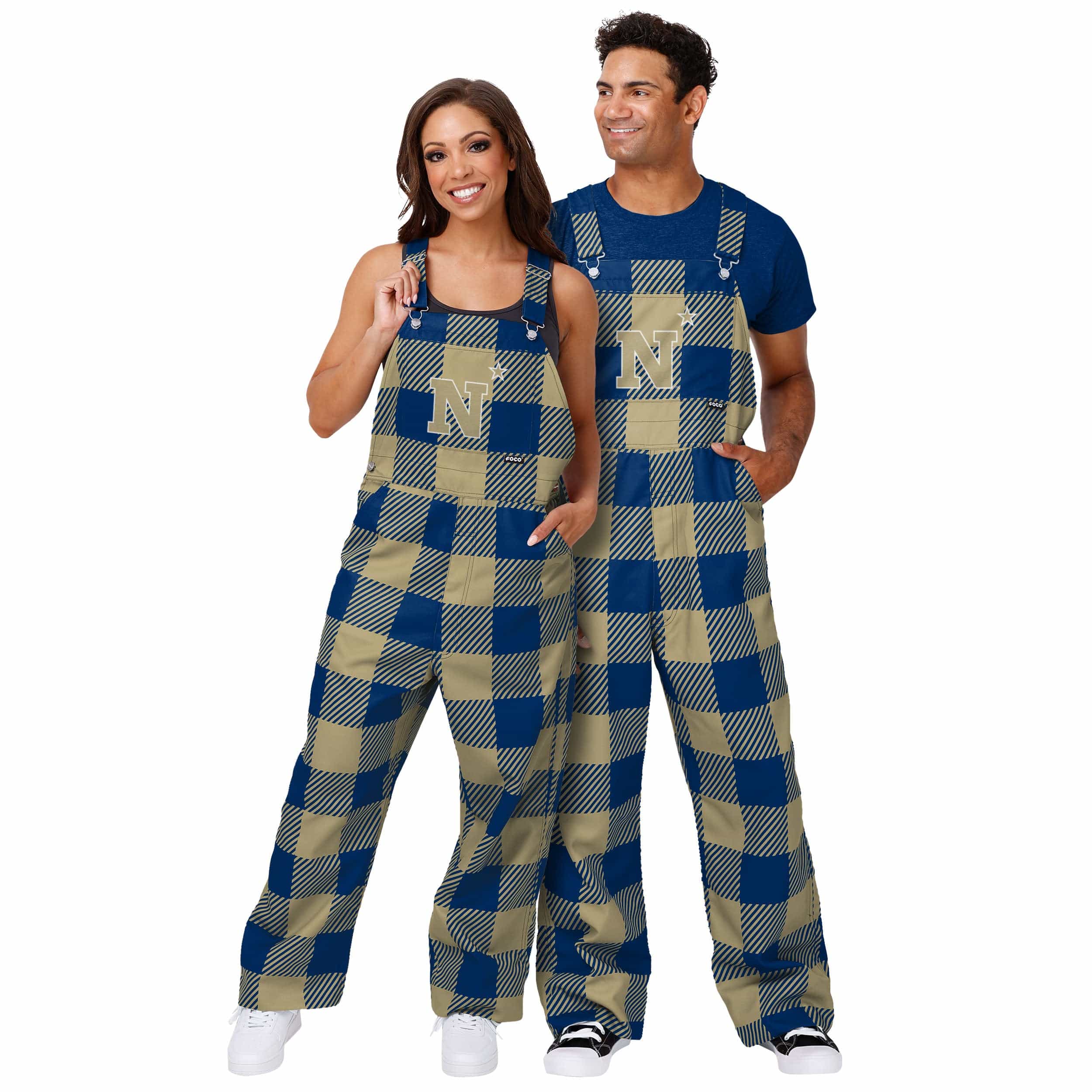 Navy Midshipmen NCAA Womens Plaid Bib Overalls - Image 3