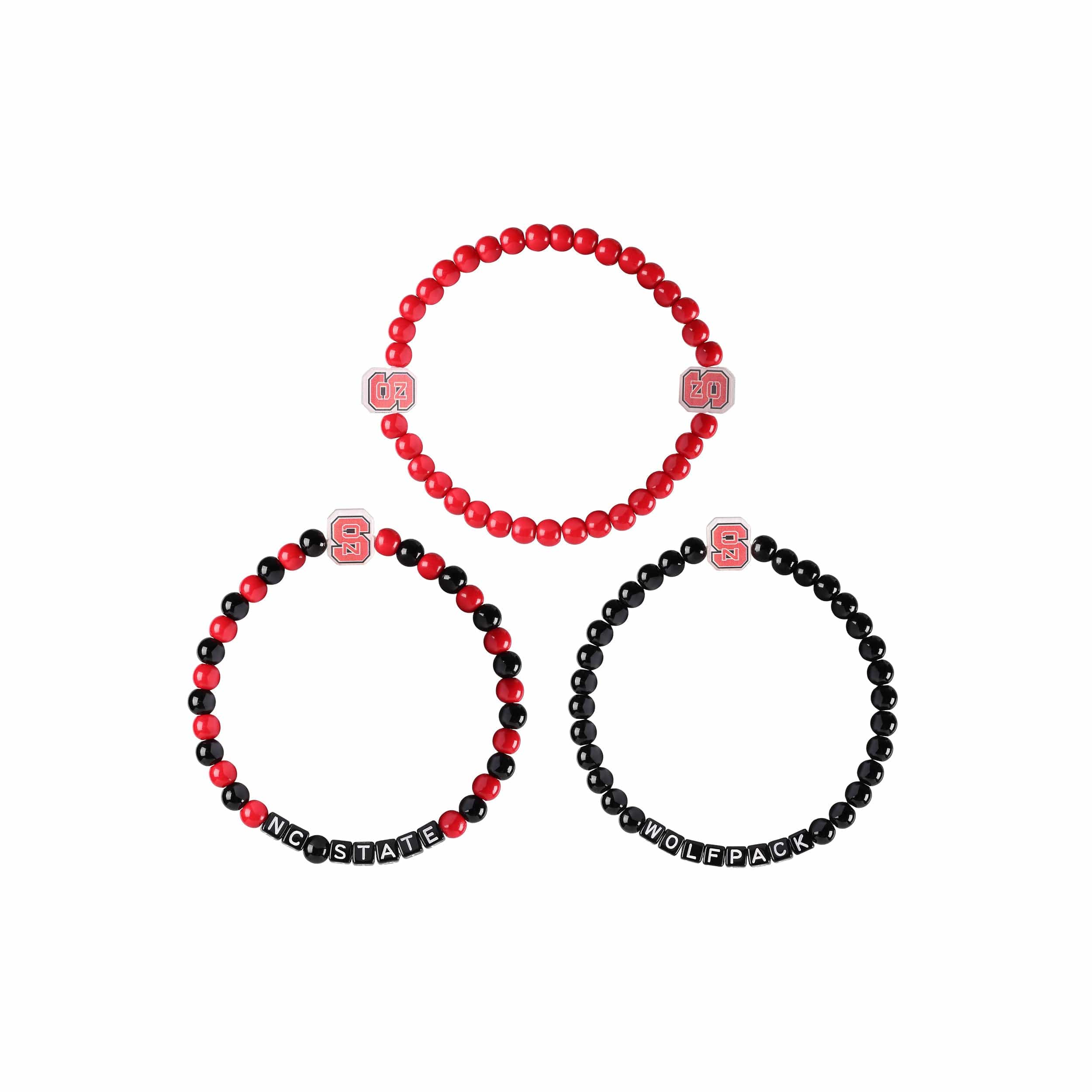 NC State Wolfpack NCAA 3 Pack Beaded Friendship Bracelet - Image 3