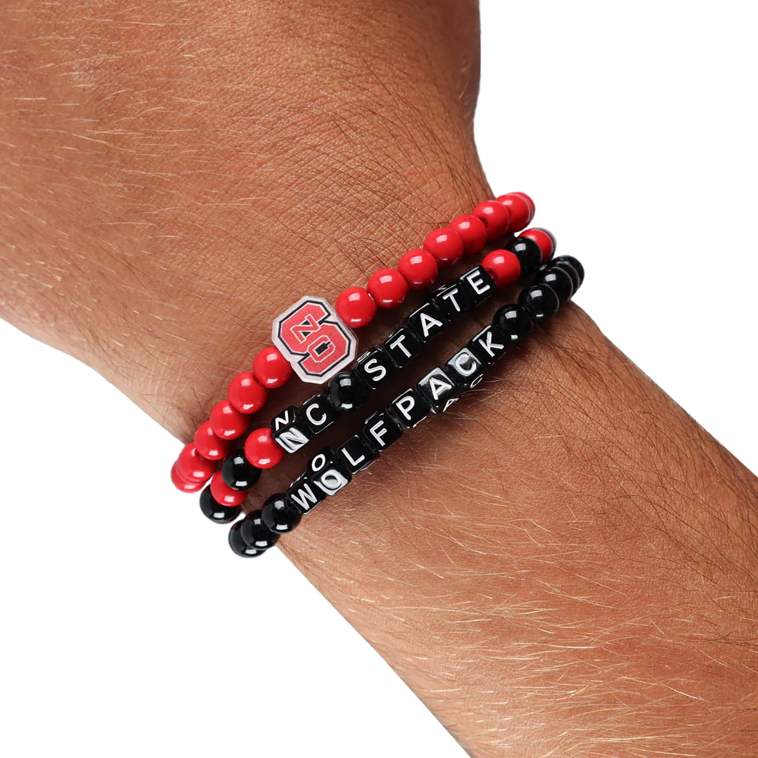 NC State Wolfpack NCAA 3 Pack Beaded Friendship Bracelet - Image 4