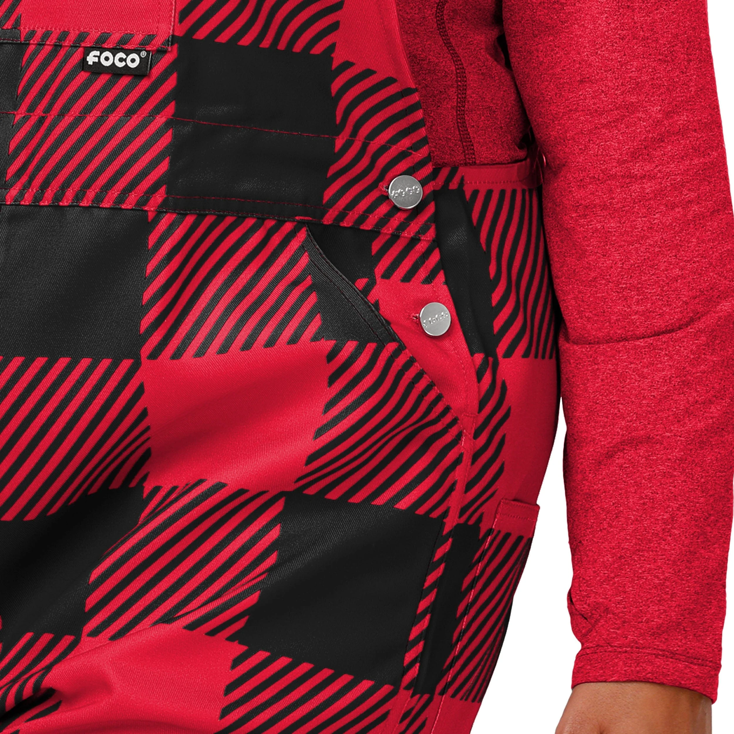 NC State Wolfpack NCAA Womens Plaid Bib Overalls - Image 5