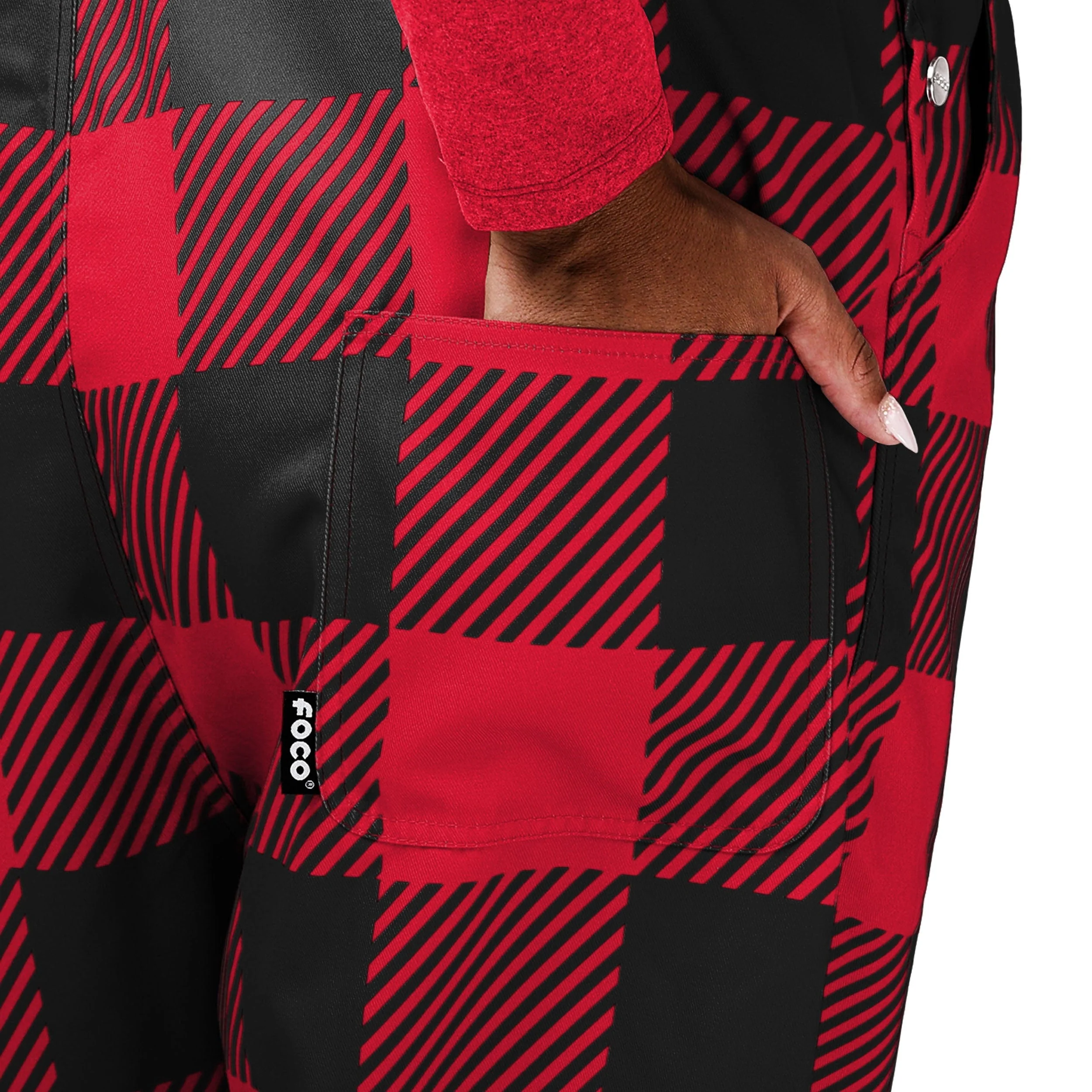 NC State Wolfpack NCAA Womens Plaid Bib Overalls - Image 6