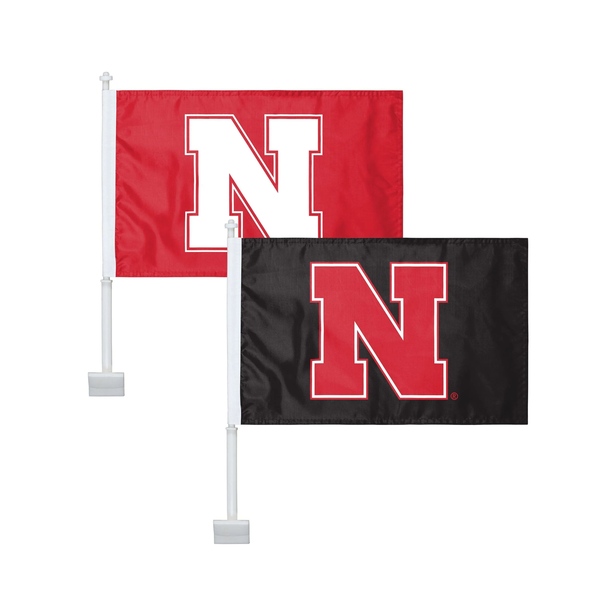 Nebraska Cornhuskers NCAA 2 Pack Solid Car Flag