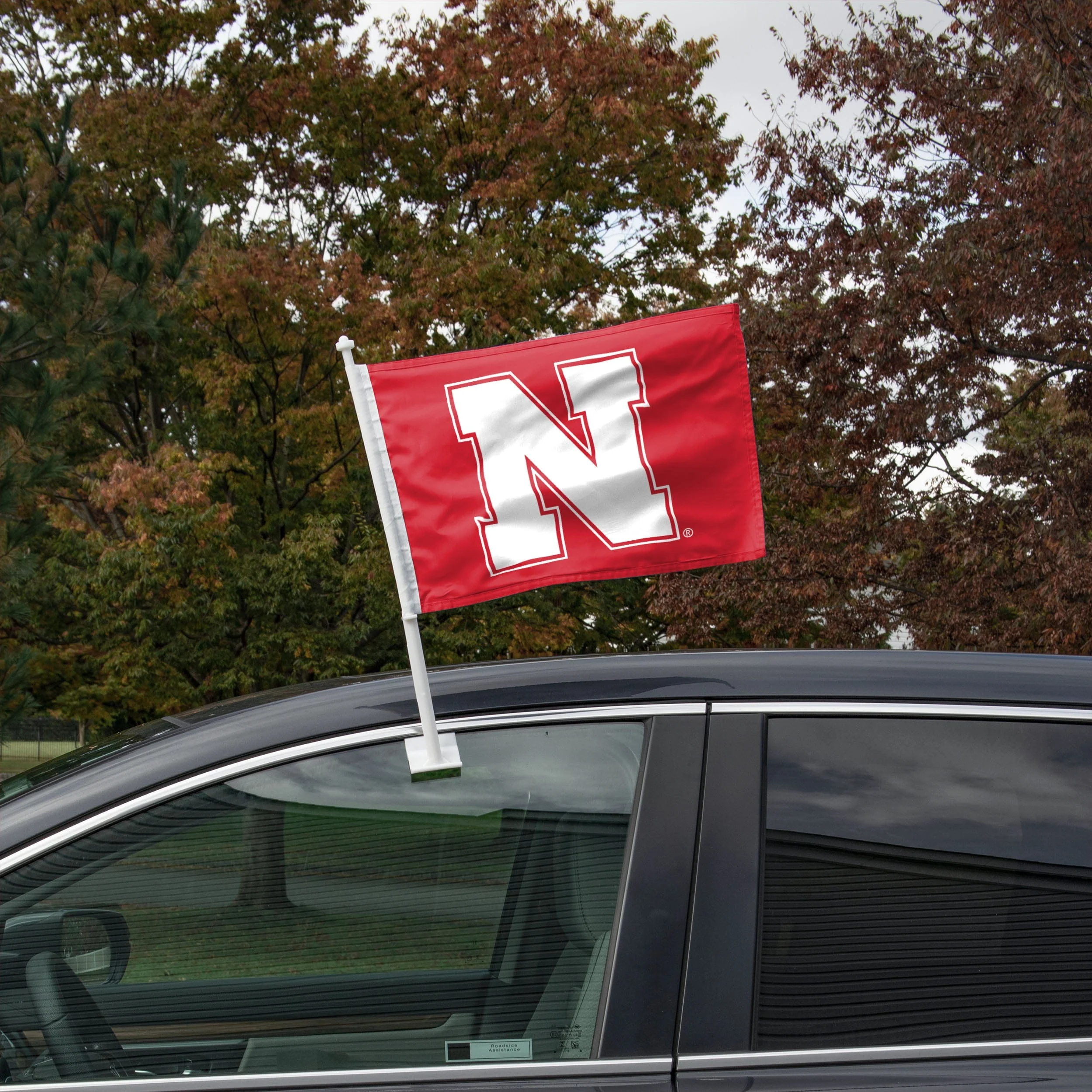 Nebraska Cornhuskers NCAA 2 Pack Solid Car Flag - Image 2