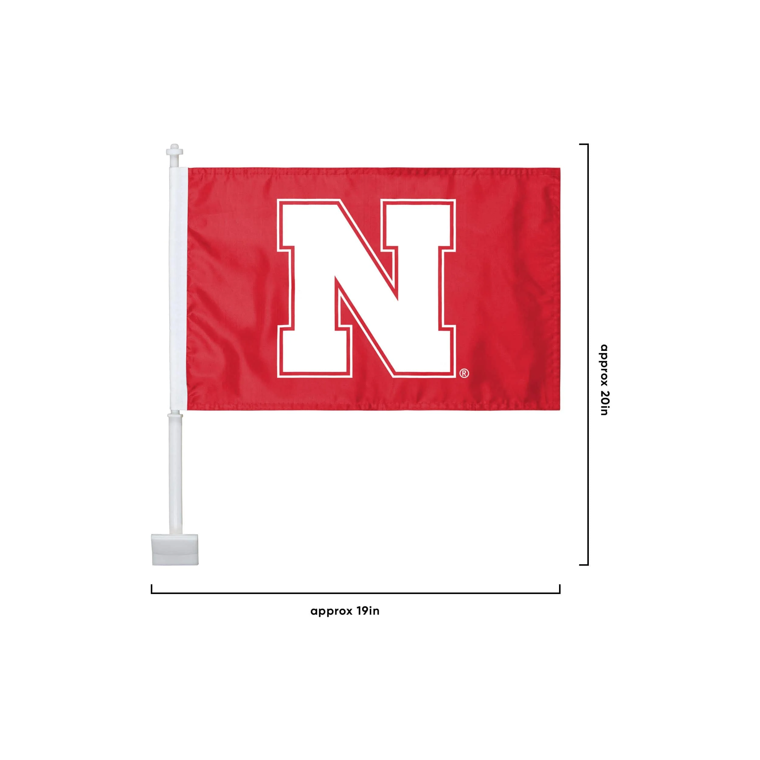 Nebraska Cornhuskers NCAA 2 Pack Solid Car Flag - Image 3