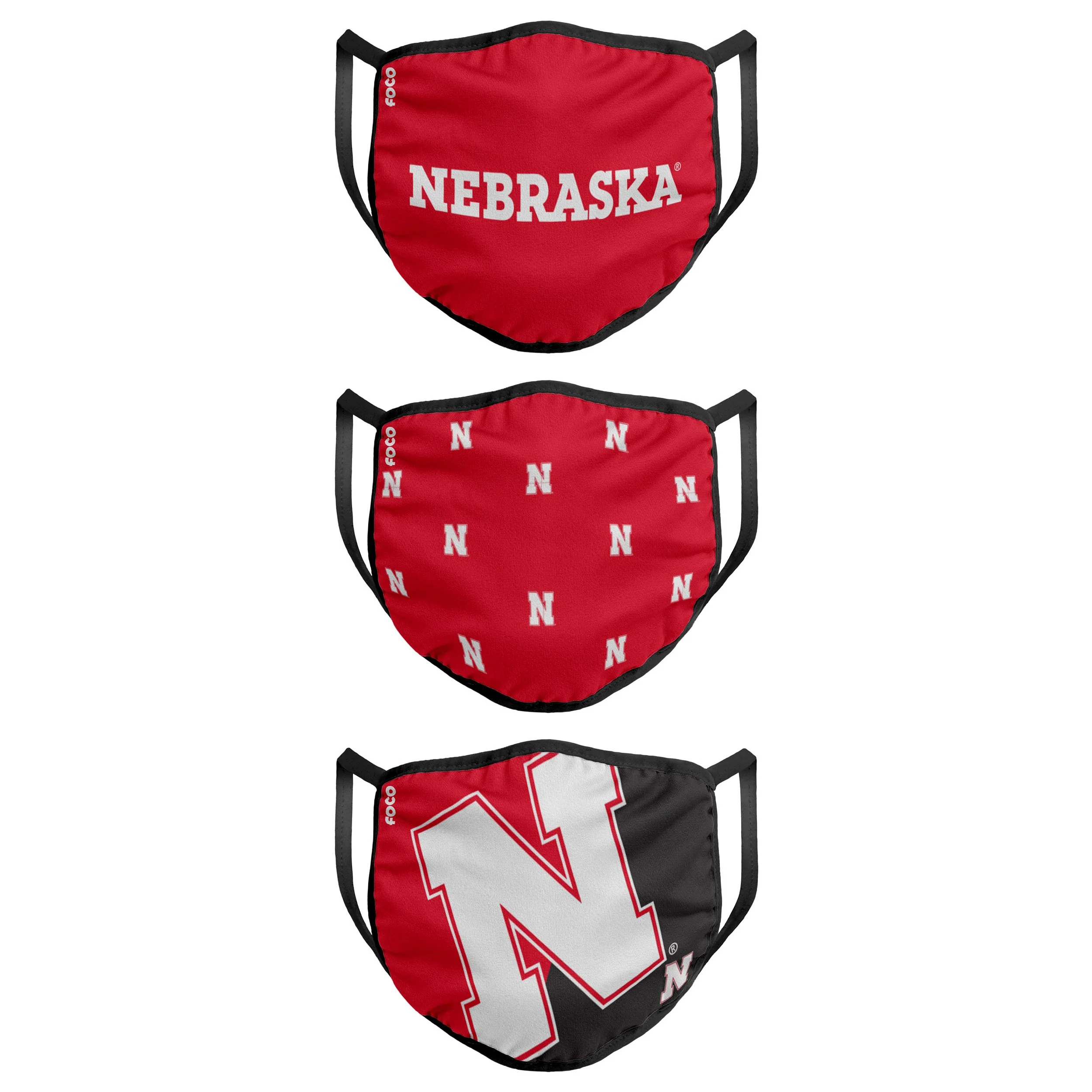 Nebraska Cornhuskers NCAA 3 Pack Face Cover - Image 2