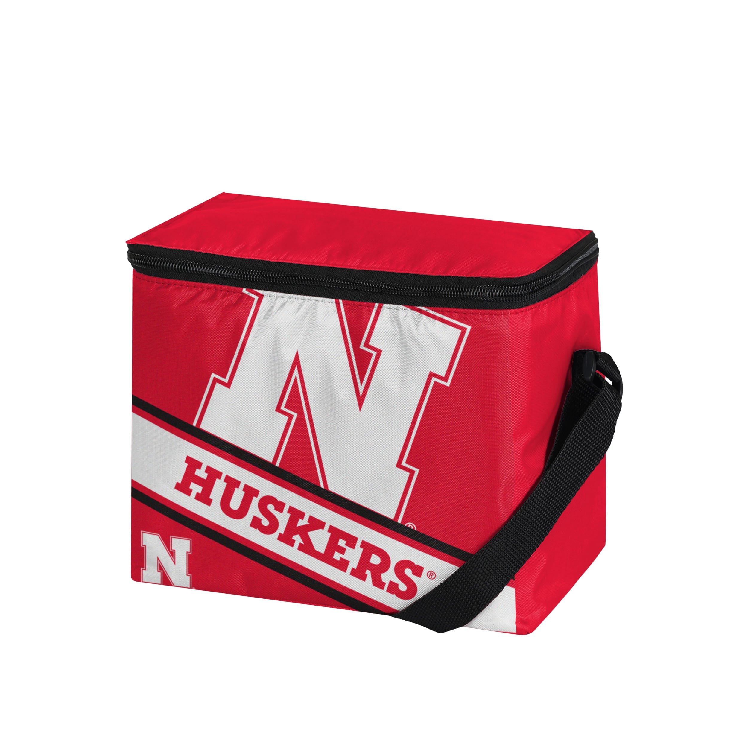 Nebraska Cornhuskers NCAA Big Logo Stripe 6 Pack Cooler - Image 2