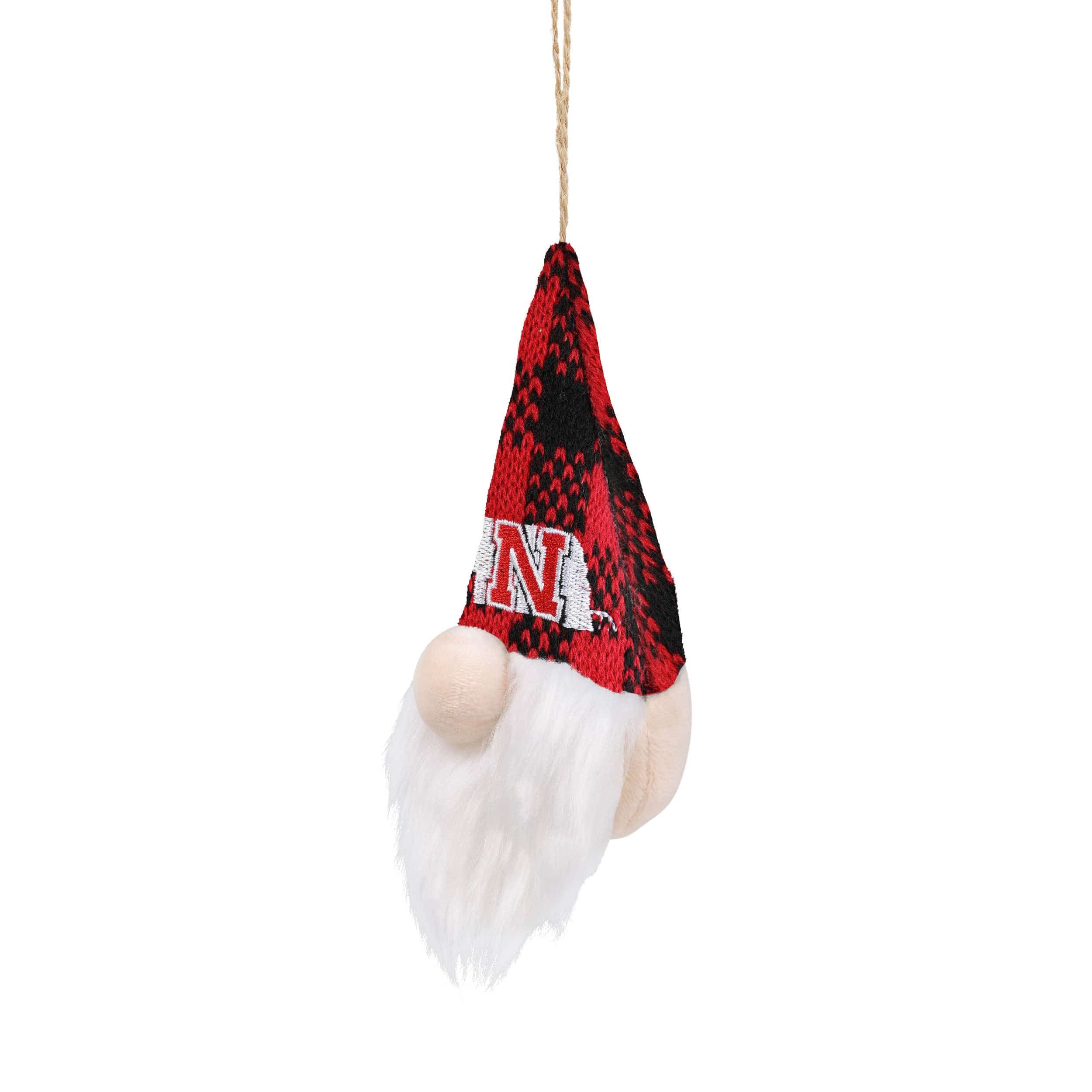 Nebraska Cornhuskers NCAA Plaid Hat Plush Gnome Ornament - Image 2