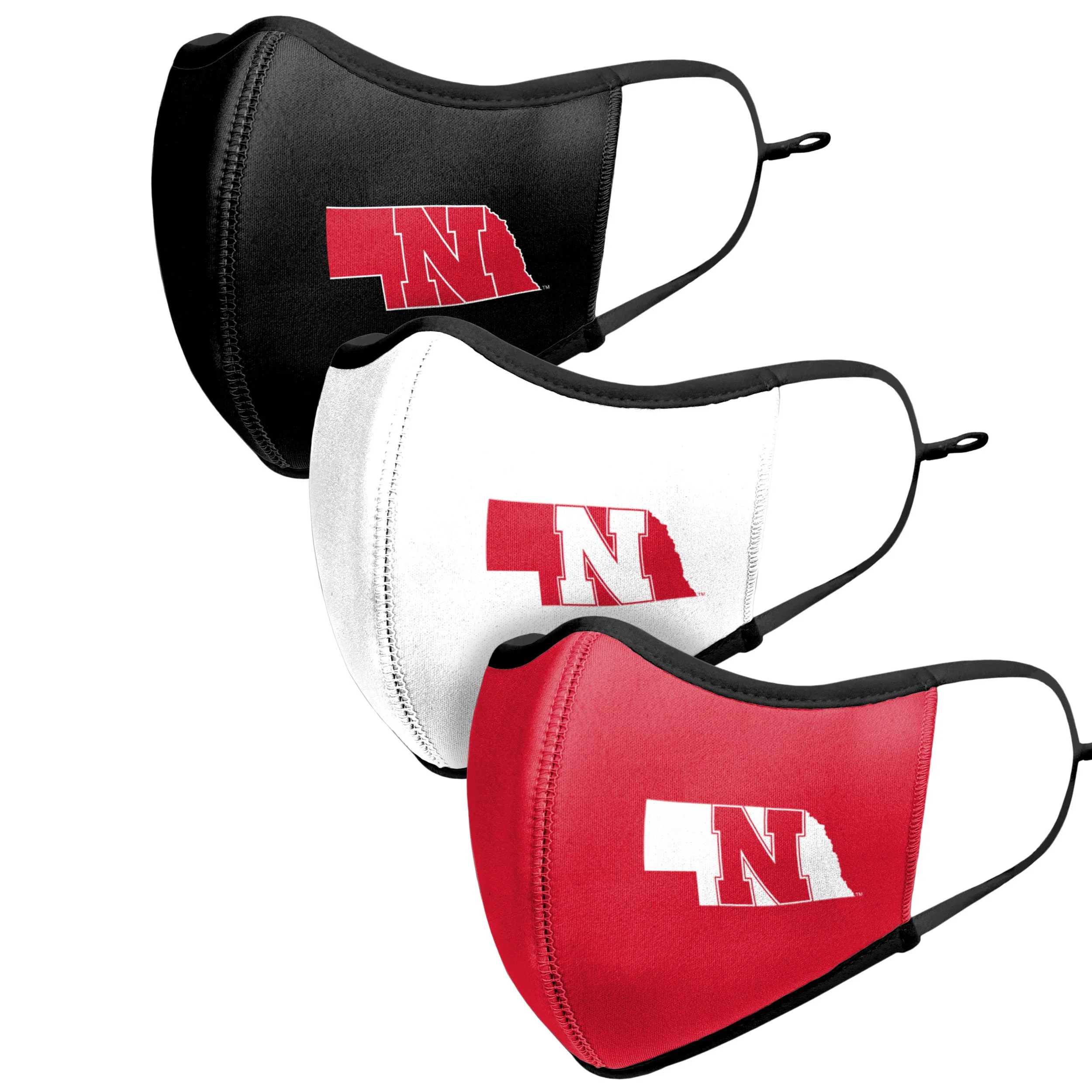 Nebraska Cornhuskers NCAA Sport 3 Pack Face Cover - Image 4