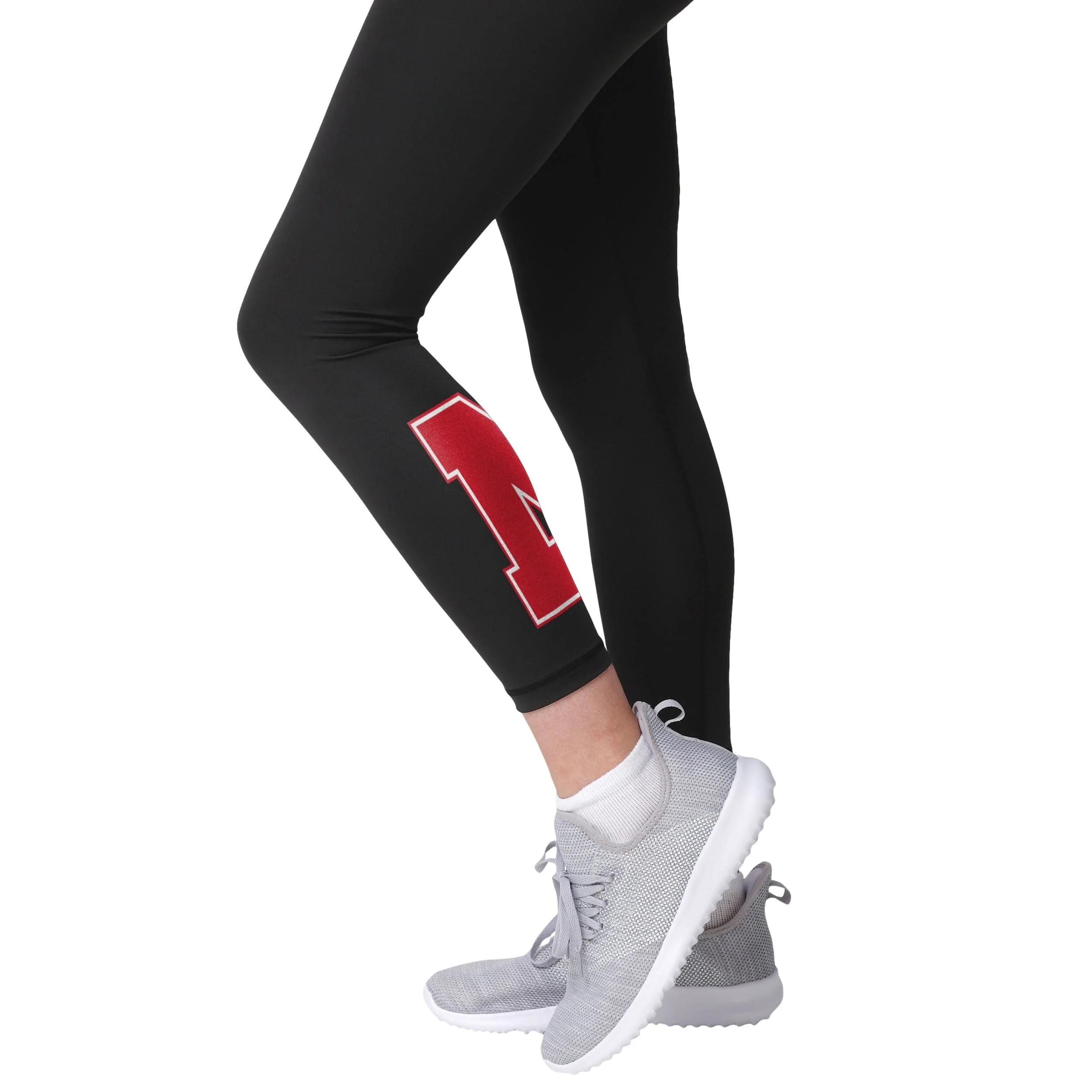 Nebraska Cornhuskers NCAA Womens Calf Logo Black Leggings - Image 4