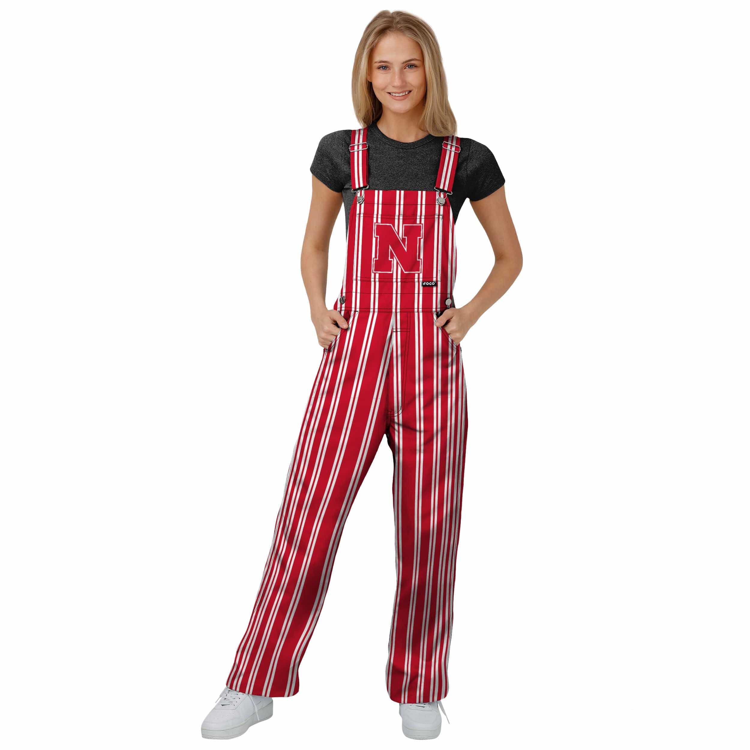 Nebraska Cornhuskers NCAA Womens Sideline Spirit Bib Overalls