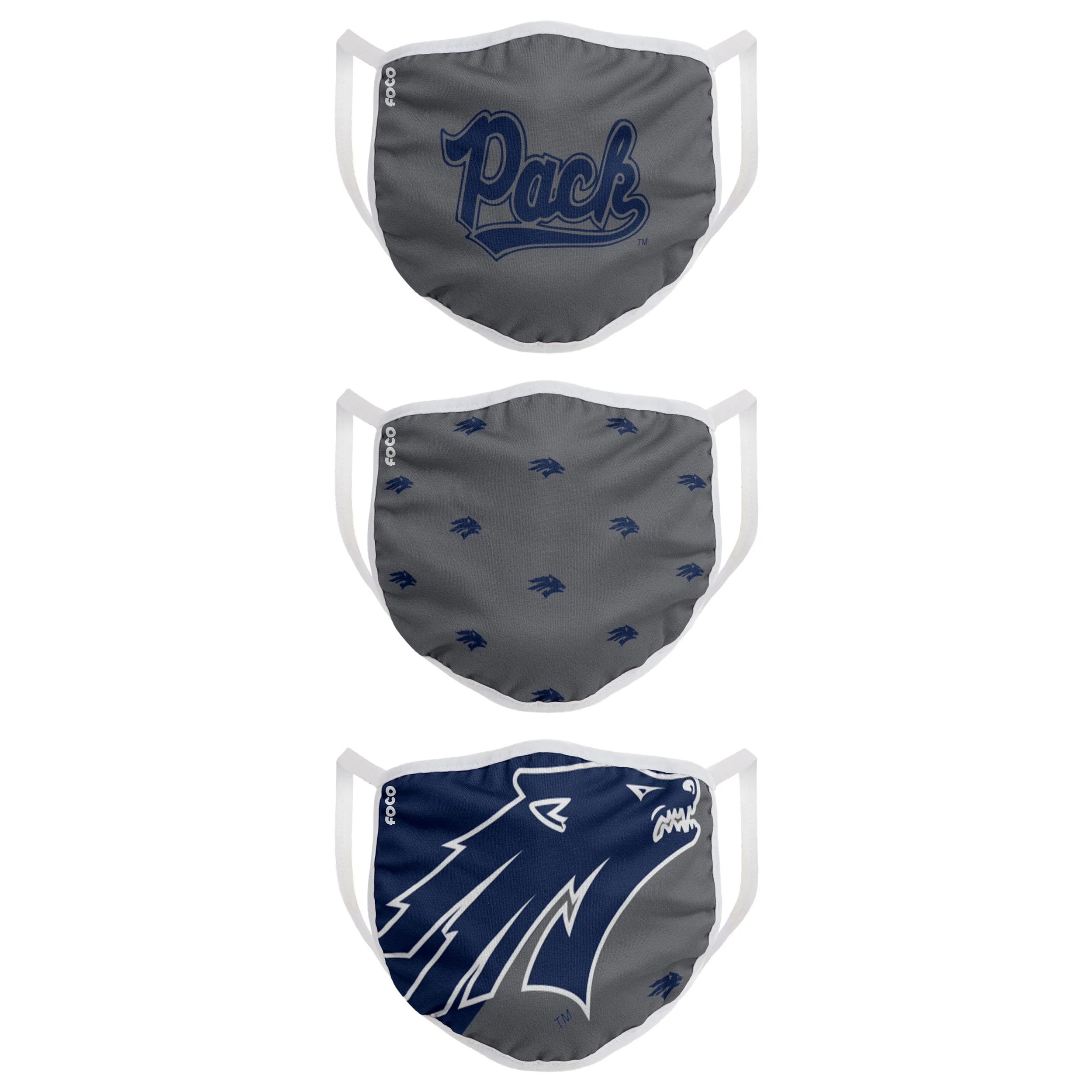 Nevada Wolf Pack NCAA 3 Pack Face Cover - Image 2
