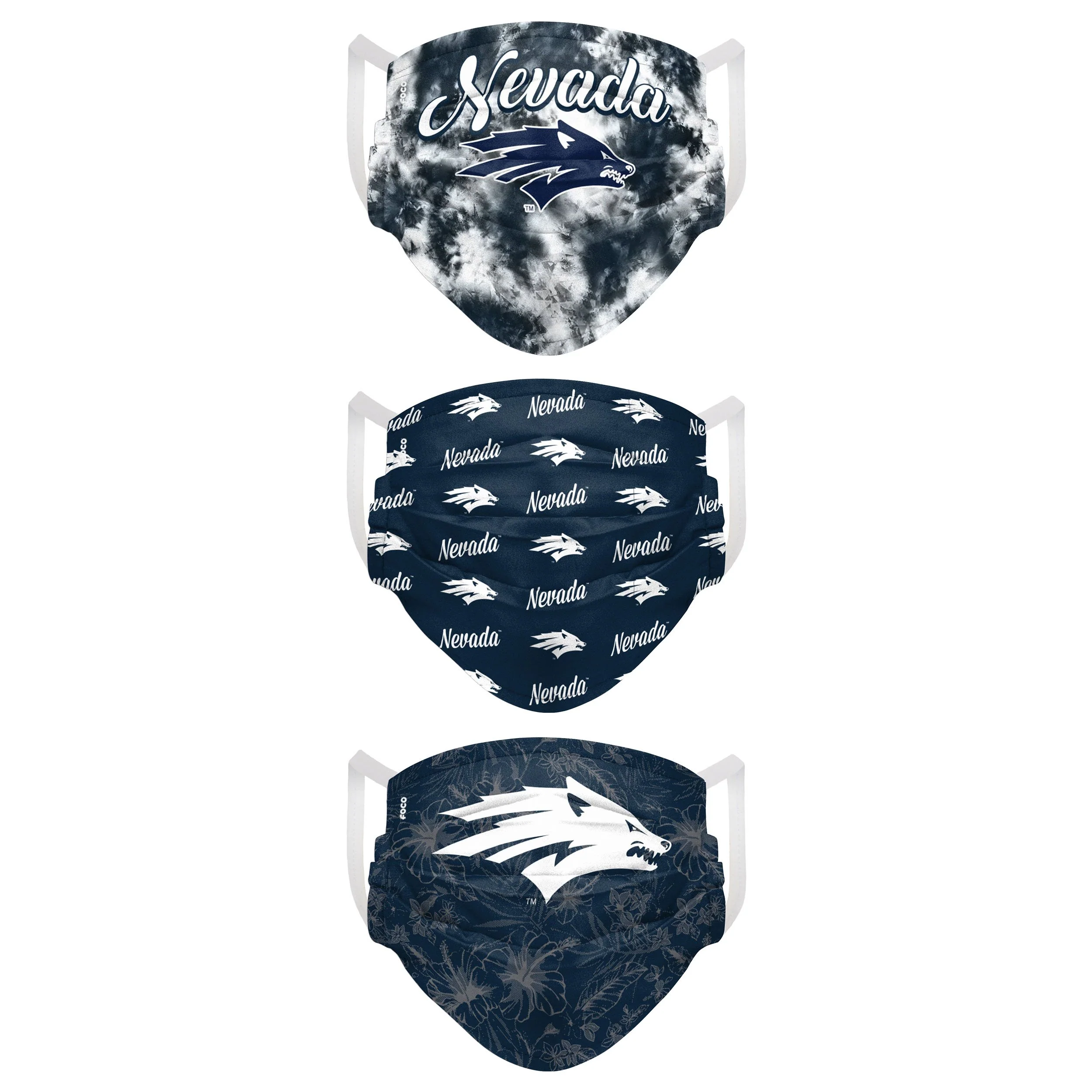 Nevada Wolf Pack NCAA Womens Matchday 3 Pack Face Cover - Image 2