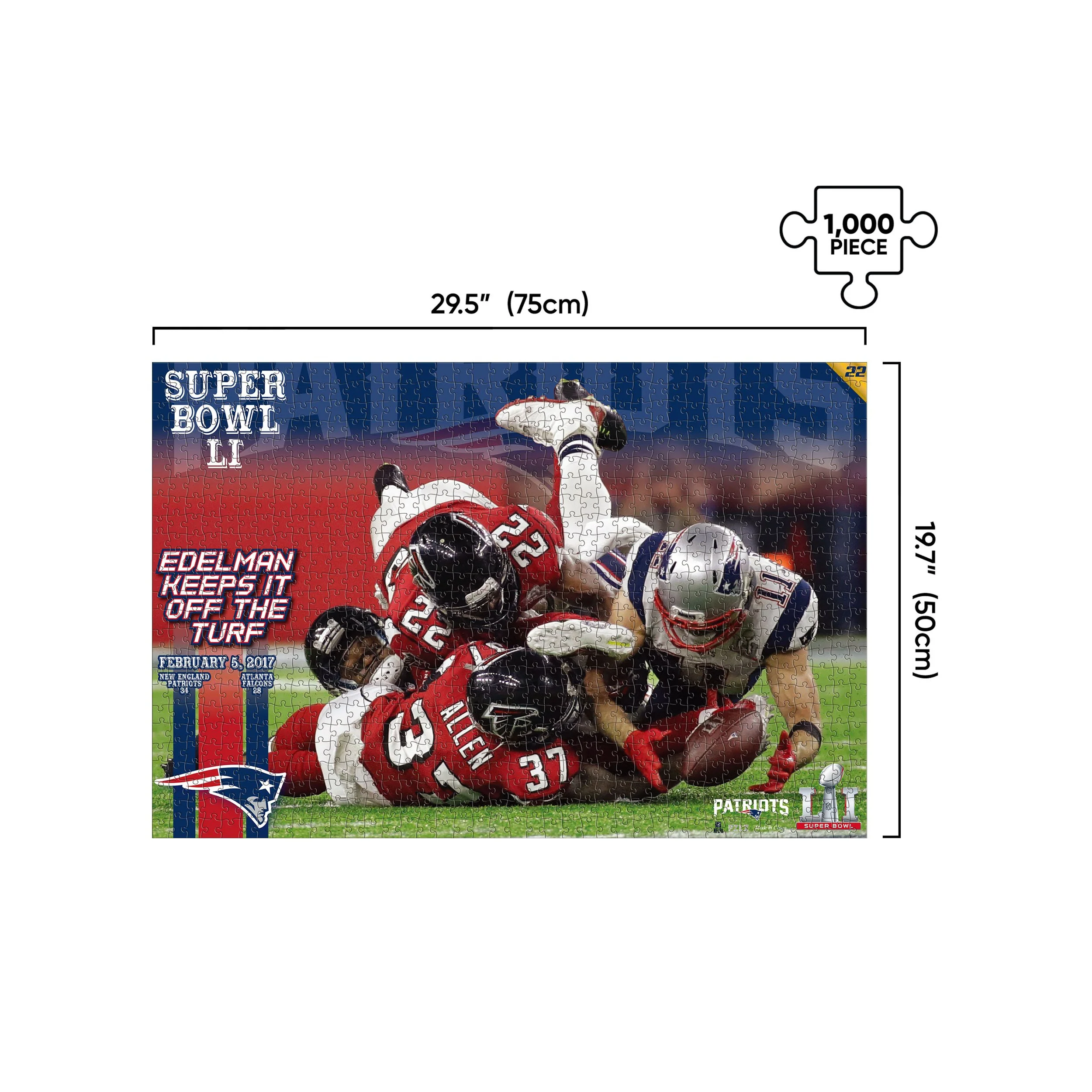 New England NFL Julian Edelman Patriots Superbowl LI 1000 Piece Jigsaw Puzzle PZLZ - Image 2