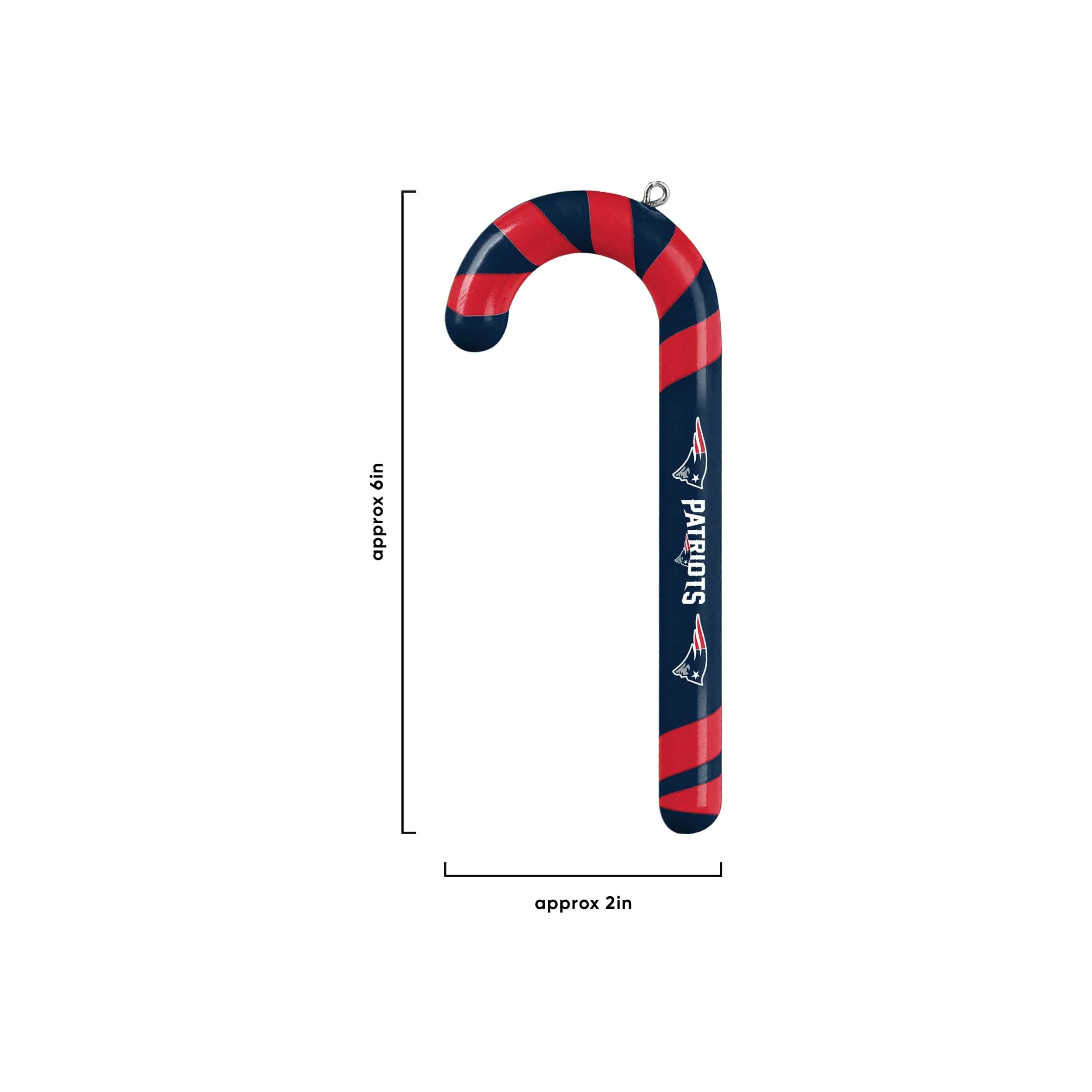 New England Patriots NFL 12 Pack Candy Cane Ornament Set - Image 2