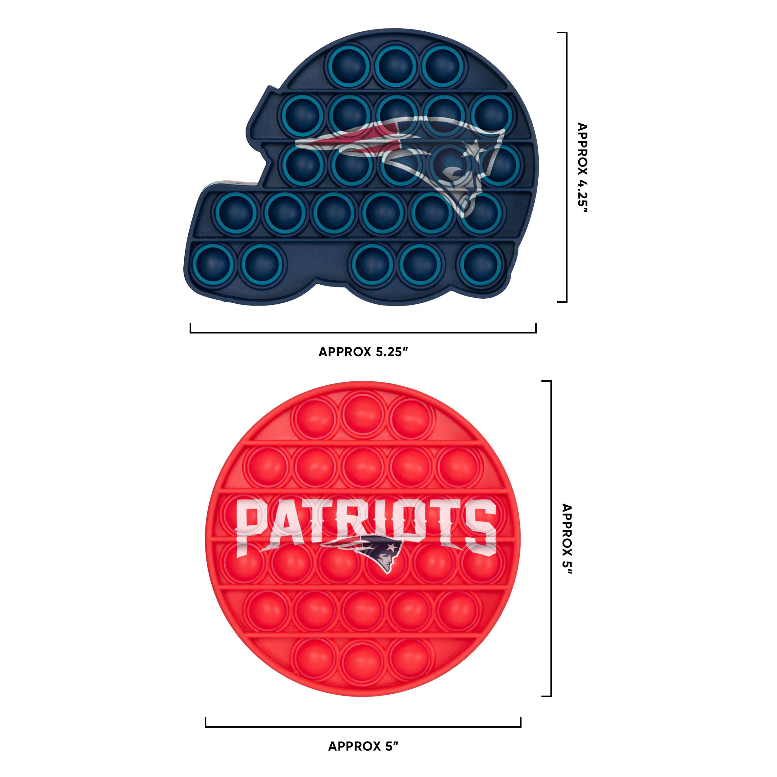 New England Patriots NFL 2 Pack Helmet & Circle Push-Itz Fidget - Image 2